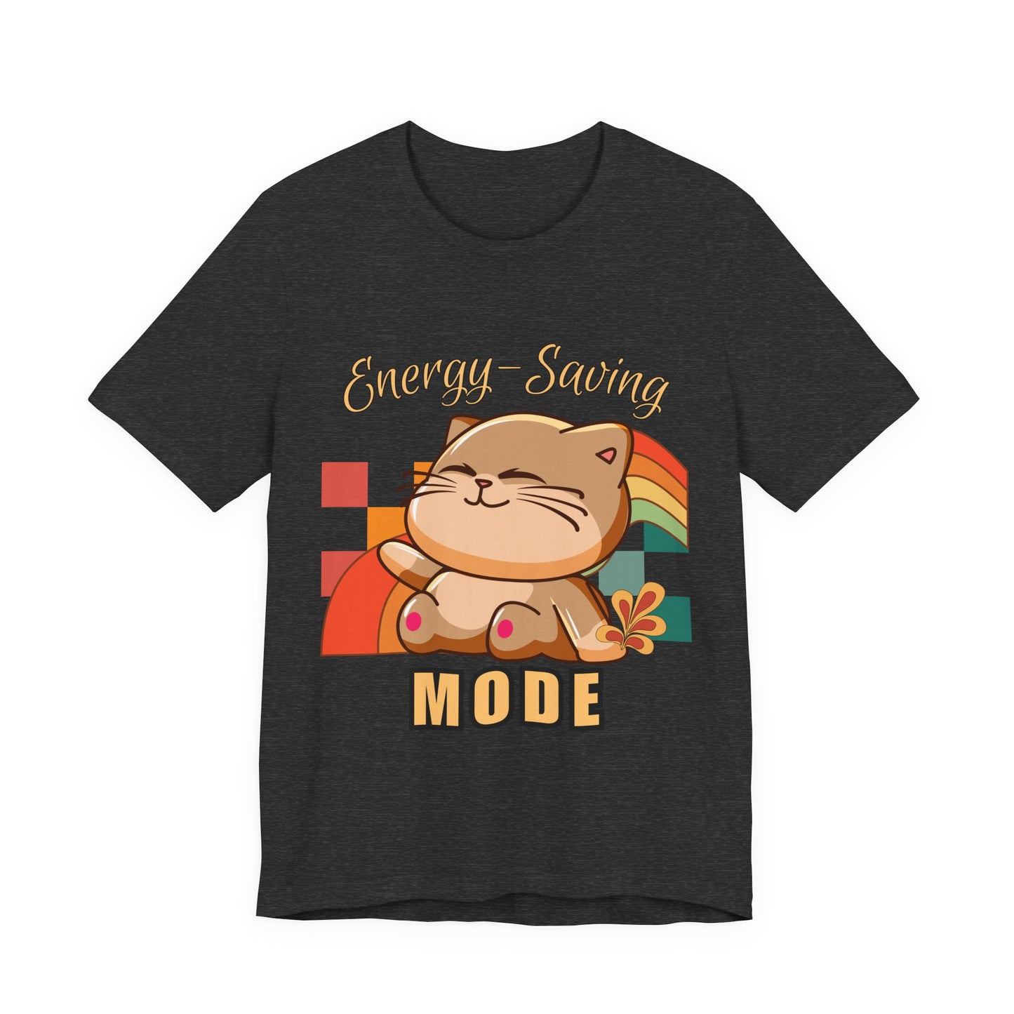 Energy Saving Mode, Snuggly Cat Mode Tee - Cute T-Shirt for Cat Lovers, Cozy Gift for Birthdays, Pet Lovers, Fun Fashion, Everyday Wear