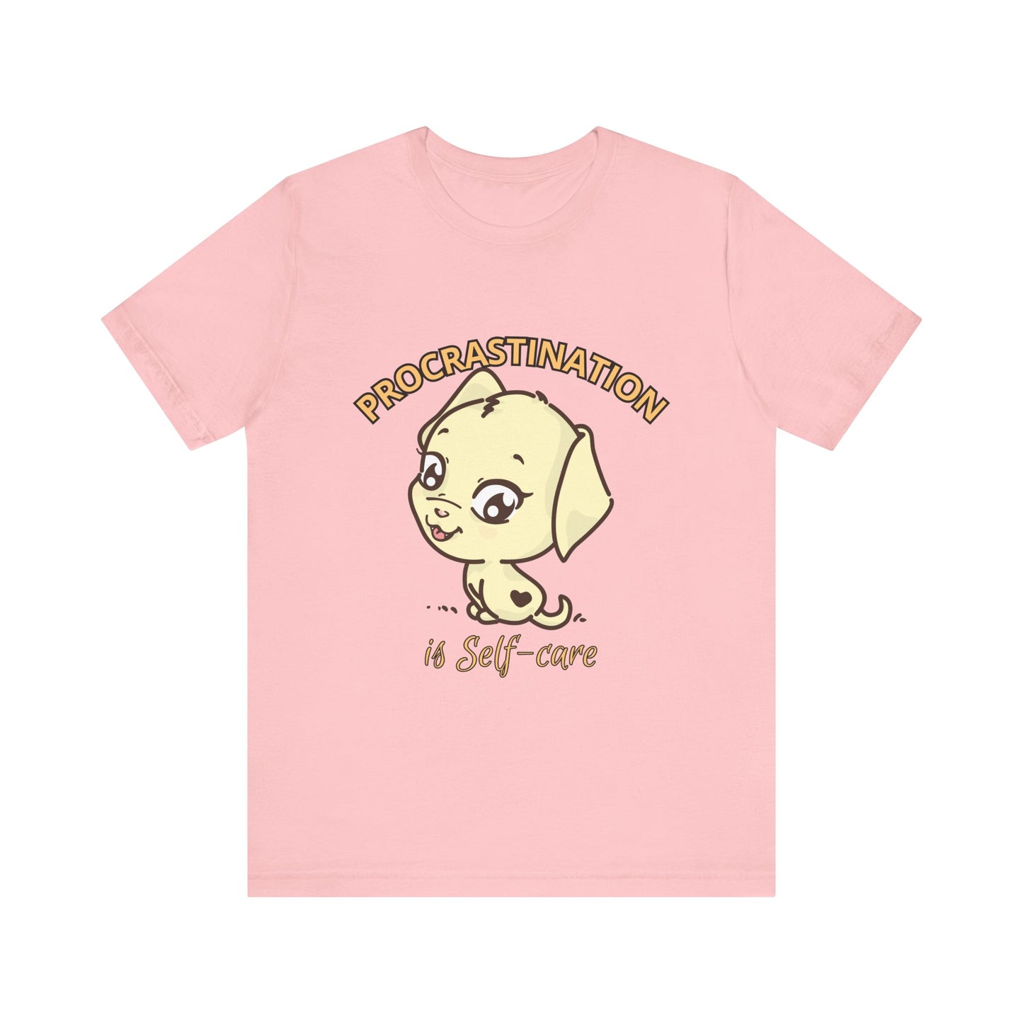 Procrastination is Self-Care Tee, Unisex Fashion T-Shirt, Cute Dog Graphic Tee, Relaxation Gift, Daily Comfort Top