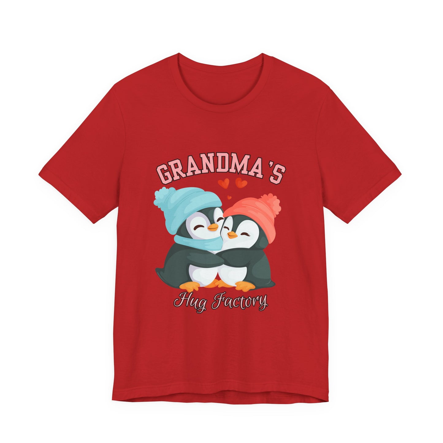 Grandma's Hug Factory T-Shirt, Cute Penguin Tee, Gift for Grandma, Family Reunion Shirt, Mother's Day Gift, Cozy Casual Wear
