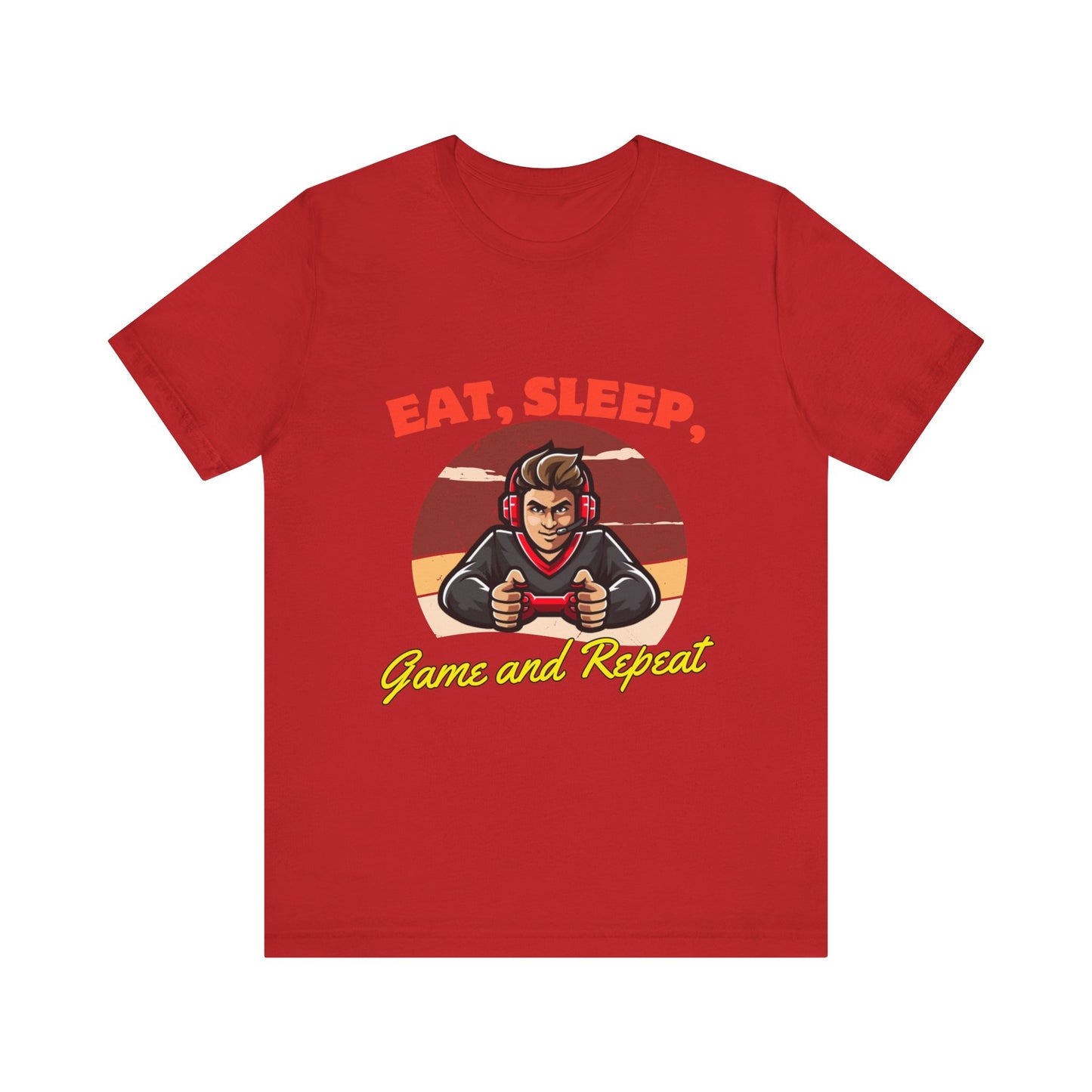 Gamer Lifestyle Tee - Eat, Sleep, Game & Repeat, Perfect for Gamers, Birthday Gift, Casual Wear, Gamer Apparel, Gaming Merchandise