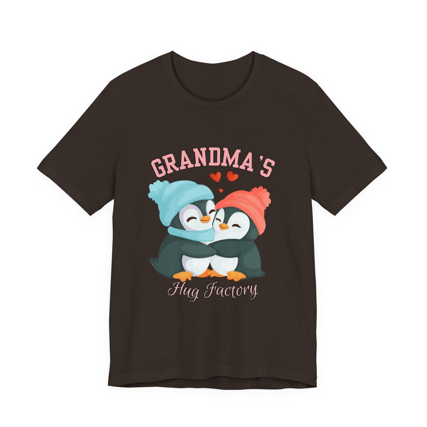 Grandma's Hug Factory T-Shirt, Cute Penguin Tee, Gift for Grandma, Family Reunion Shirt, Mother's Day Gift, Cozy Casual Wear