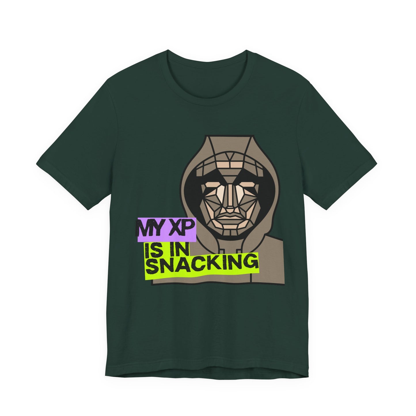 Snack Gaming Short Sleeve Tee, Funny Gamer T-Shirt, Gift for Gamers, Casual Wear, Snack Lover Tee, Unique Graphic Tee