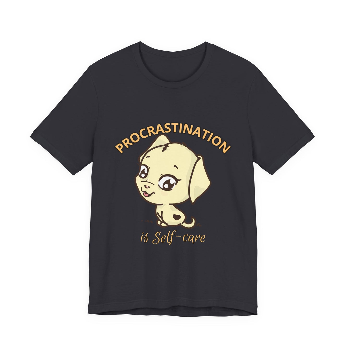 Procrastination is Self-Care Tee, Unisex Fashion T-Shirt, Cute Dog Graphic Tee, Relaxation Gift, Daily Comfort Top