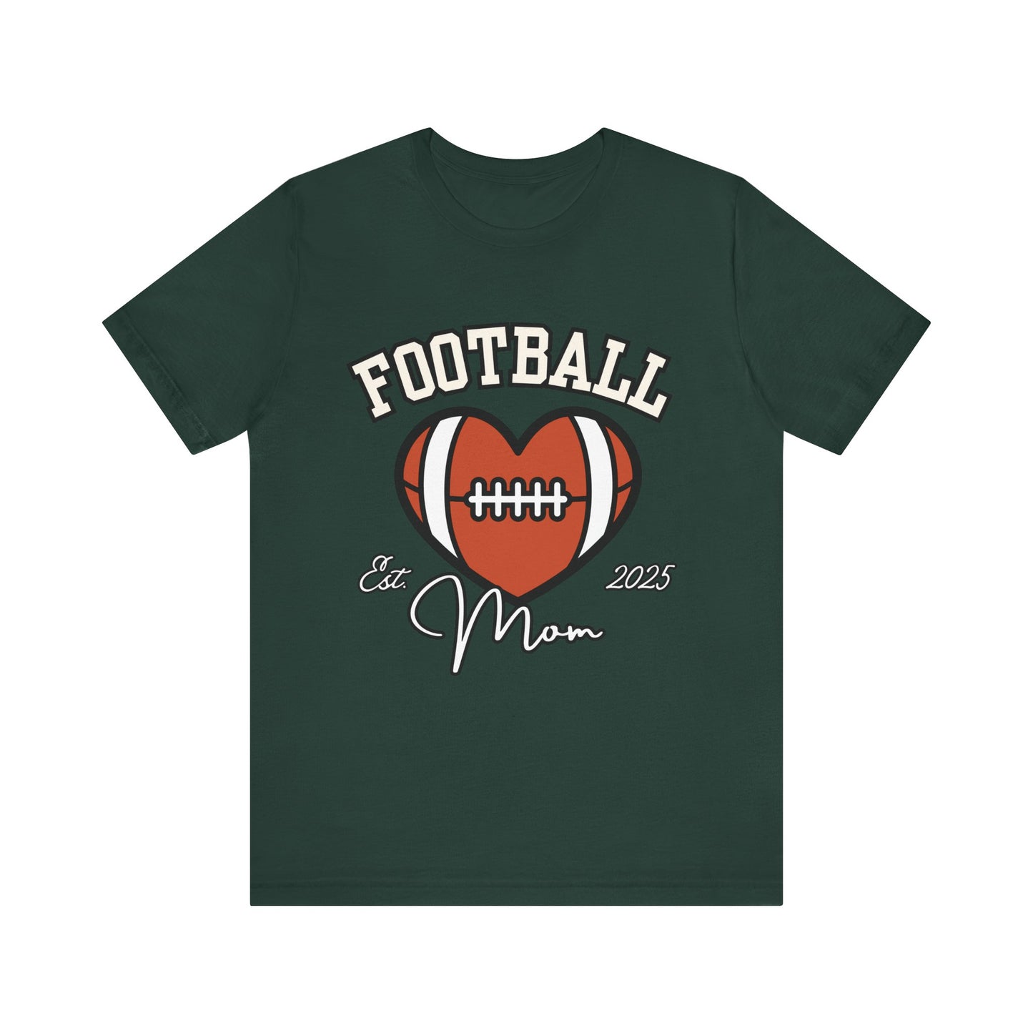Football Heart Mom Tee, Gift for Sports Moms, Unisex Football Shirt, Casual Daywear, Game Day Outfit, Football Fan Gift