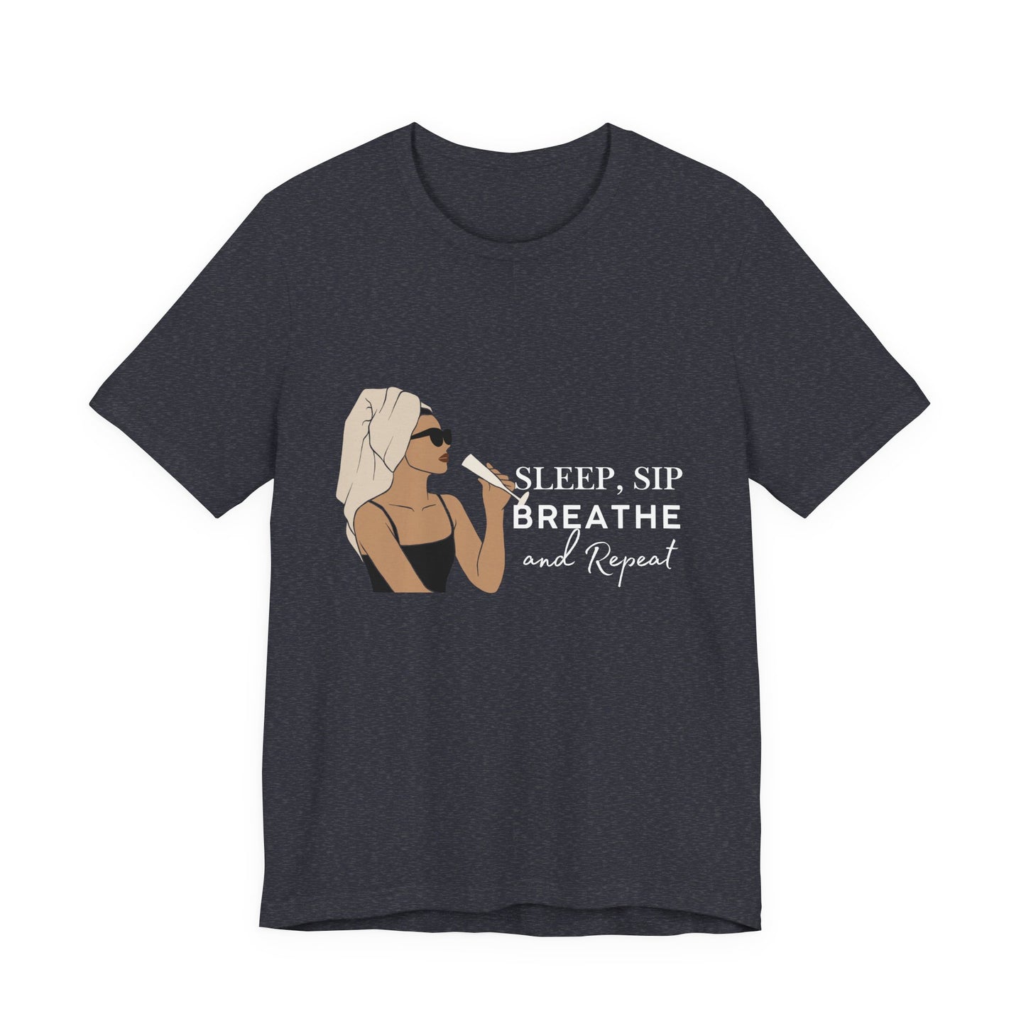 Girl's Sleep & Sip Tee, Relaxation Shirt, Fashionable Weekend Top, Gift for Her, Cozy Lounge Tee, Inspirational Daily Wear