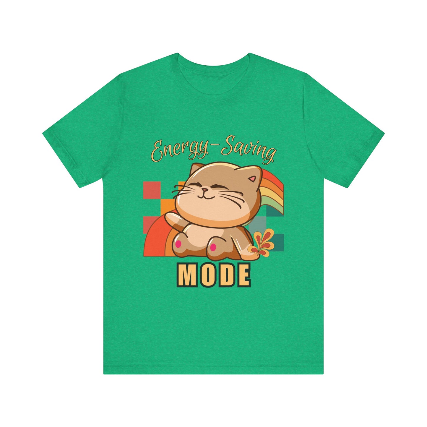 Energy Saving Mode, Snuggly Cat Mode Tee - Cute T-Shirt for Cat Lovers, Cozy Gift for Birthdays, Pet Lovers, Fun Fashion, Everyday Wear
