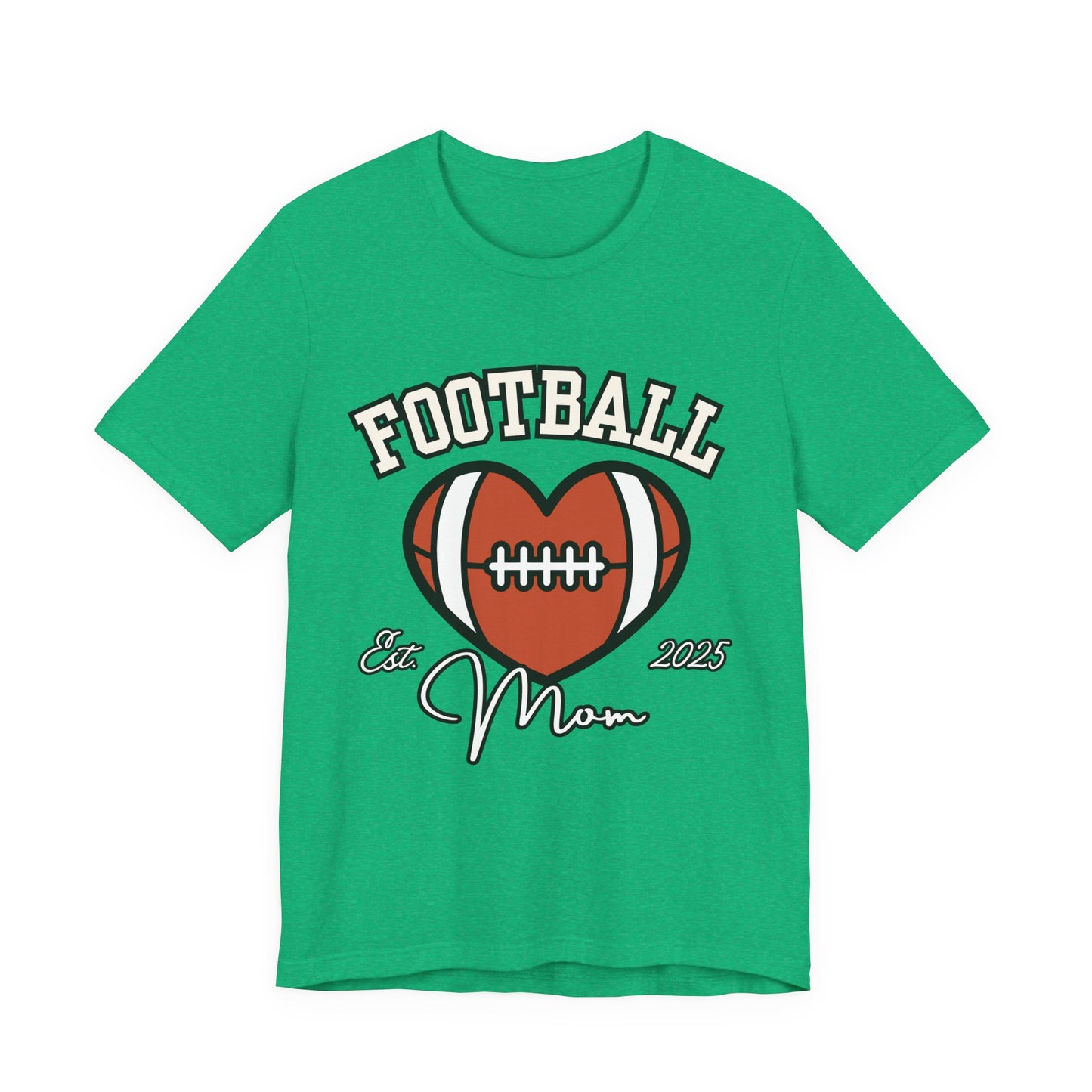 Football Heart Mom Tee, Gift for Sports Moms, Unisex Football Shirt, Casual Daywear, Game Day Outfit, Football Fan Gift
