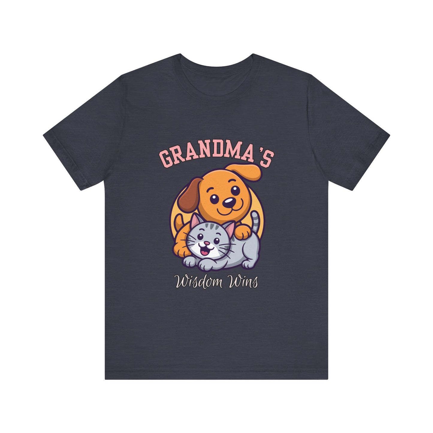Grandma's Pet Love Tee - Cute Cat and Dog Design, Perfect Gift for Grandparents, Animal Lovers, Birthday, Family Gatherings, Casual Wear