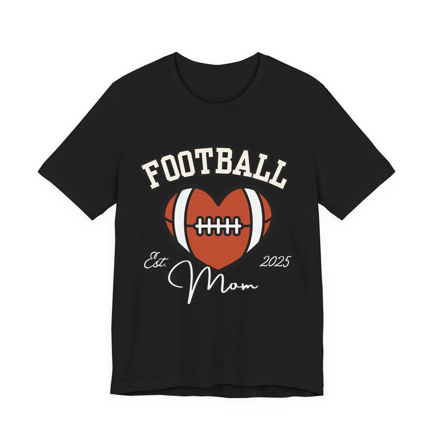 Football Heart Mom Tee, Gift for Sports Moms, Unisex Football Shirt, Casual Daywear, Game Day Outfit, Football Fan Gift