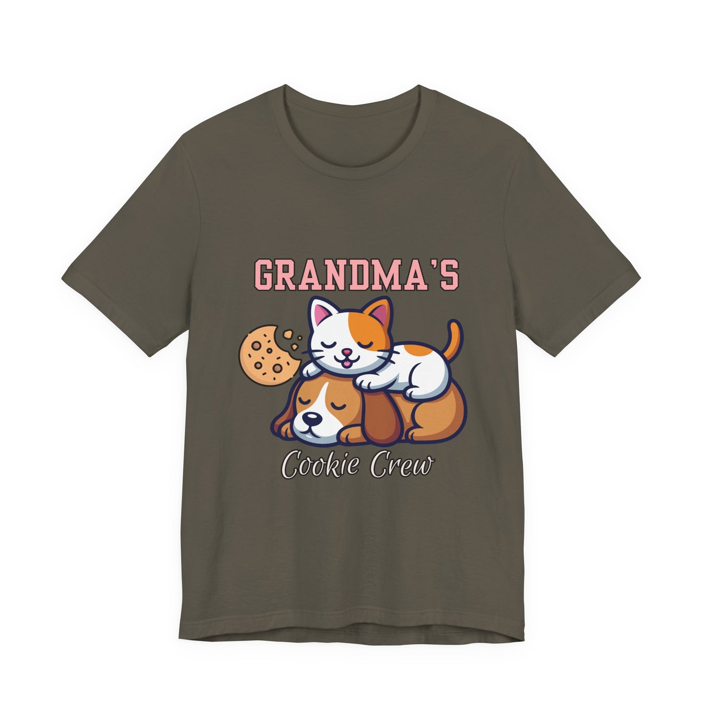 Cute Cat & Dog Grandma's Cookie Crew Tee - Pet Lovers Shirt, Animal Lover Gift, Funny Cat Tee, Family Reunion, Birthday Gift