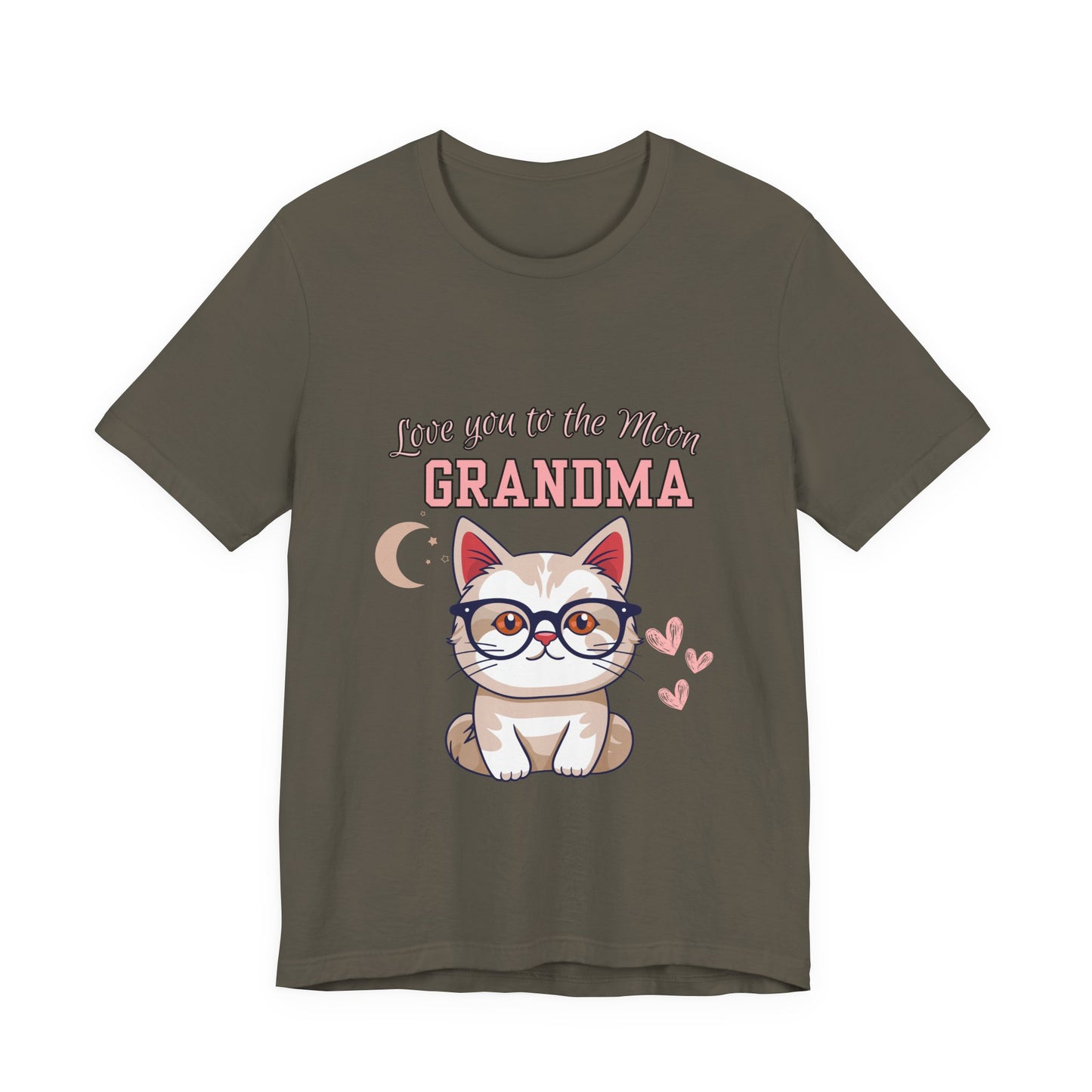 Love You to the Moon Grandma Cat Tee, Cute Cat Shirt, Gift for Grandma, Birthday Tee, Grandparent Gift, Funny Cat T-Shirt