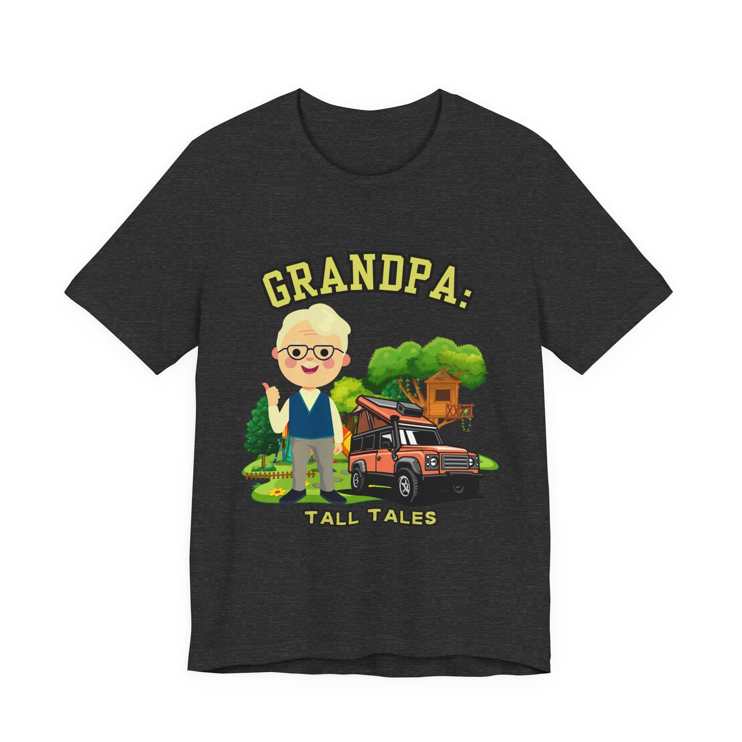 Grandpa Tall Tales Tee, Funny Grandpa Shirt, Gift for Grandpa, Family Gathering Outfit, Dad Humor T-shirt, Unisex Casual Tee