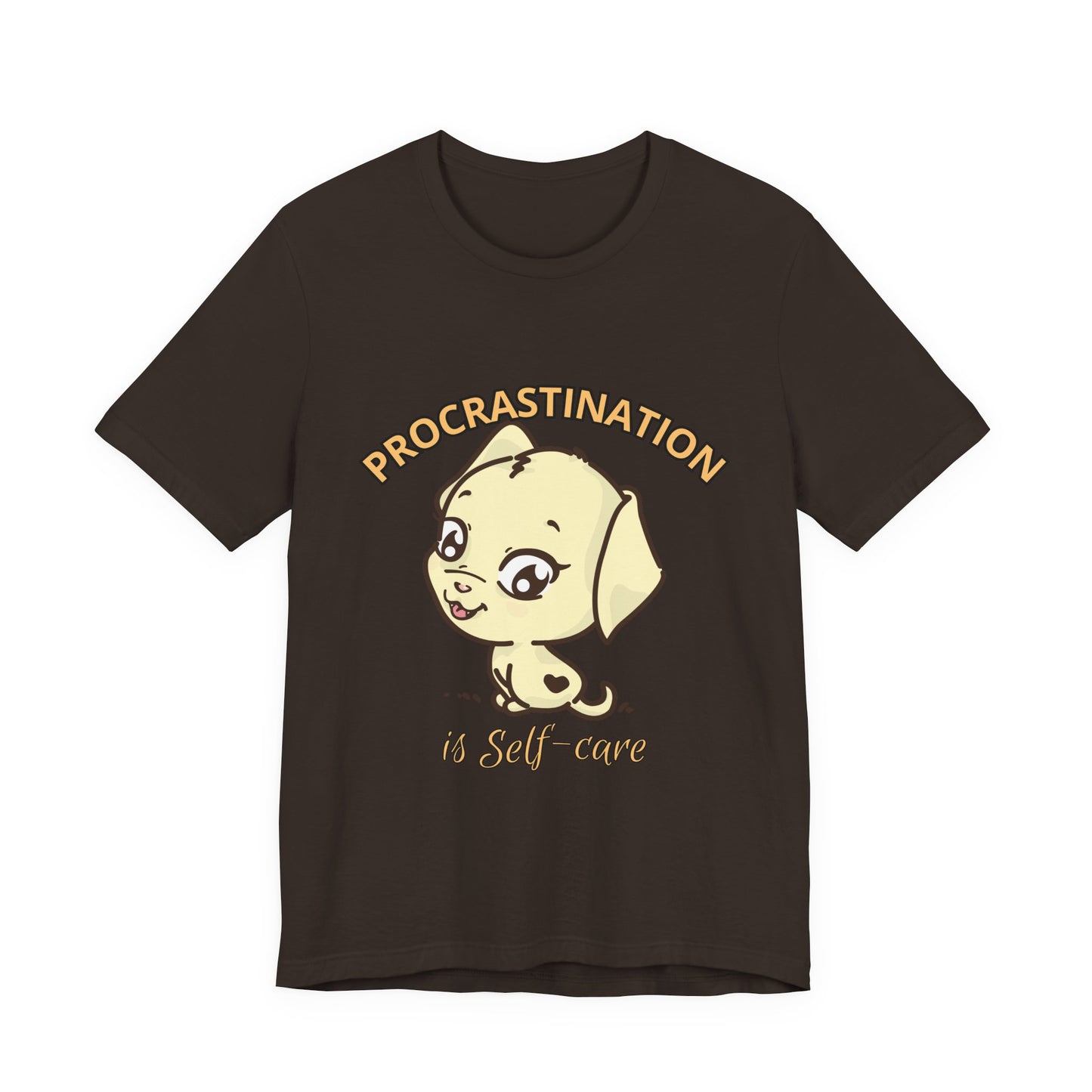 Procrastination is Self-Care Tee, Unisex Fashion T-Shirt, Cute Dog Graphic Tee, Relaxation Gift, Daily Comfort Top