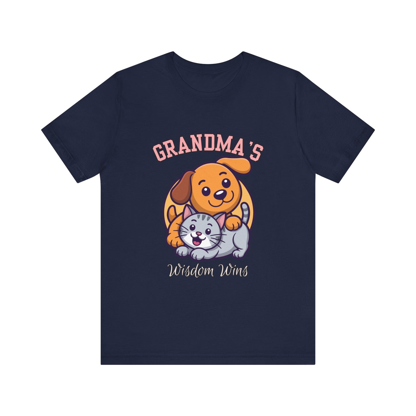 Grandma's Pet Love Tee - Cute Cat and Dog Design, Perfect Gift for Grandparents, Animal Lovers, Birthday, Family Gatherings, Casual Wear