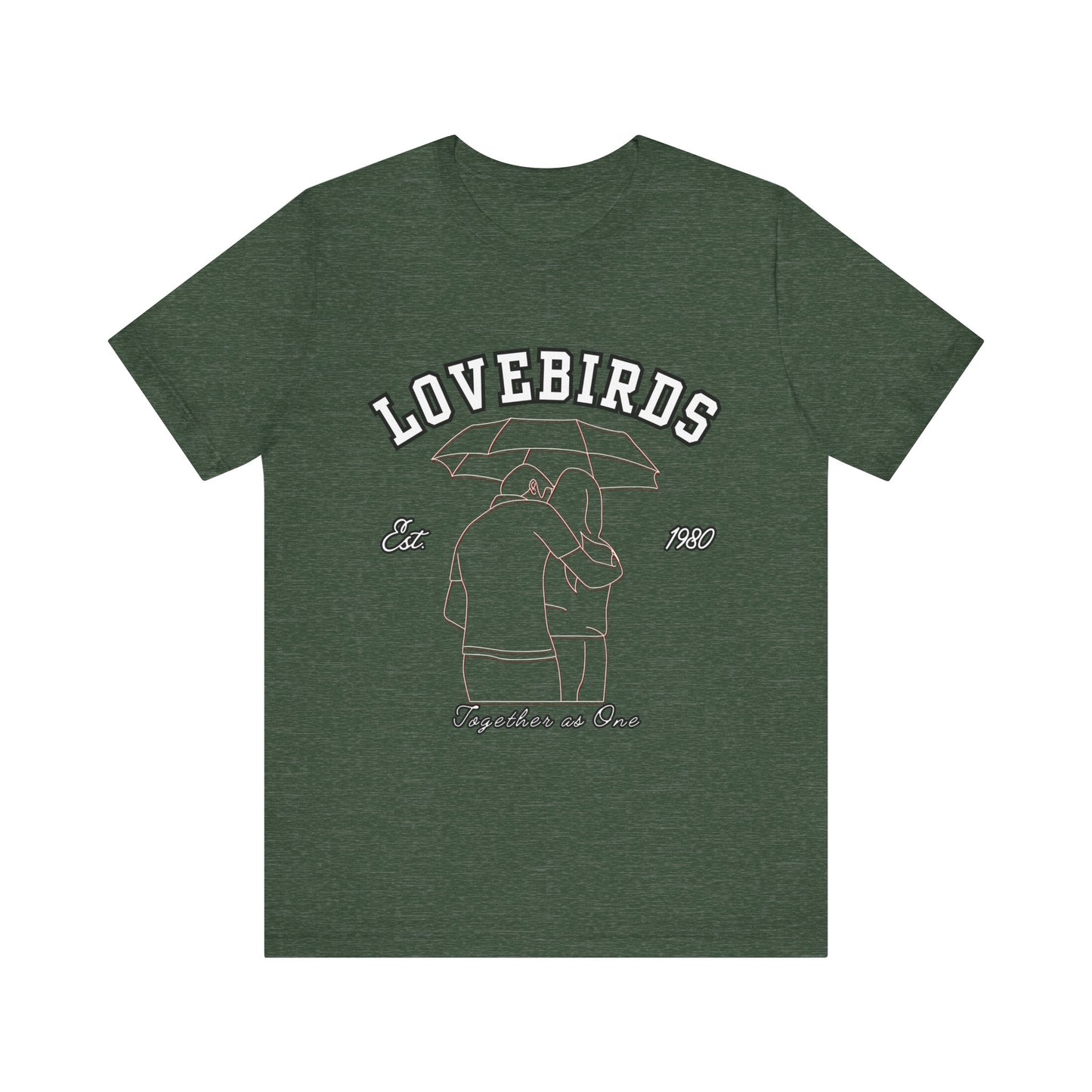 Lovebirds Unisex T-Shirt, Romantic Tee for Couples, Anniversary Gift, Valentine's Day Apparel, Gift for Her/Him, Cute Casual Wear