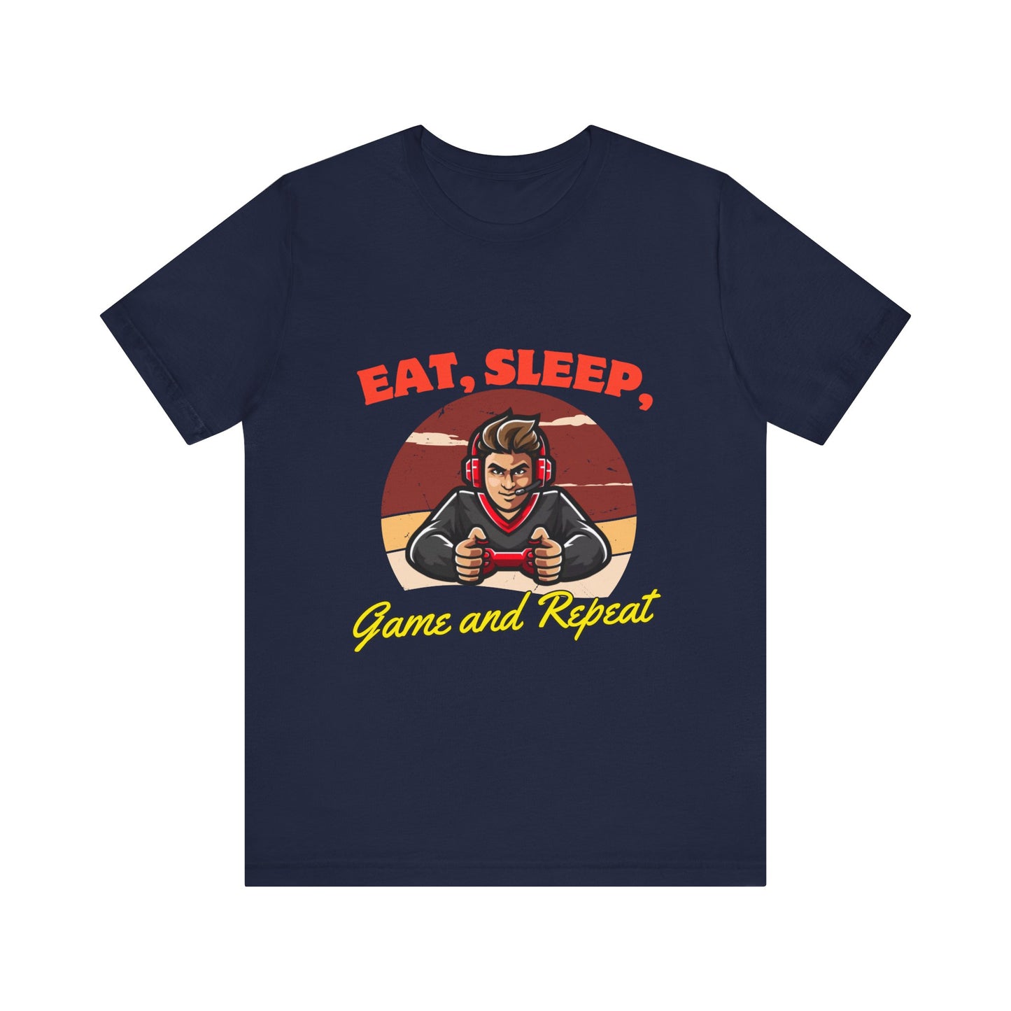 Gamer Lifestyle Tee - Eat, Sleep, Game & Repeat, Perfect for Gamers, Birthday Gift, Casual Wear, Gamer Apparel, Gaming Merchandise