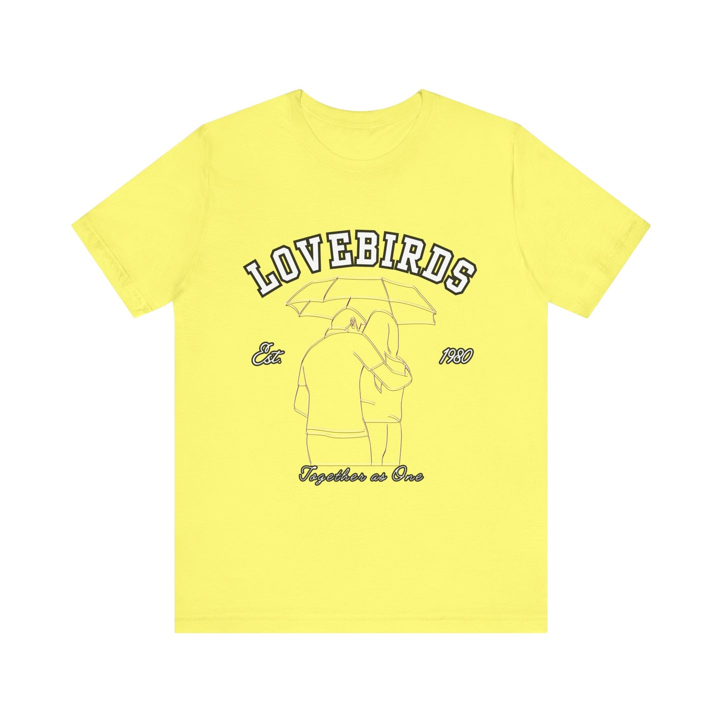 Lovebirds Unisex T-Shirt, Romantic Tee for Couples, Anniversary Gift, Valentine's Day Apparel, Gift for Her/Him, Cute Casual Wear