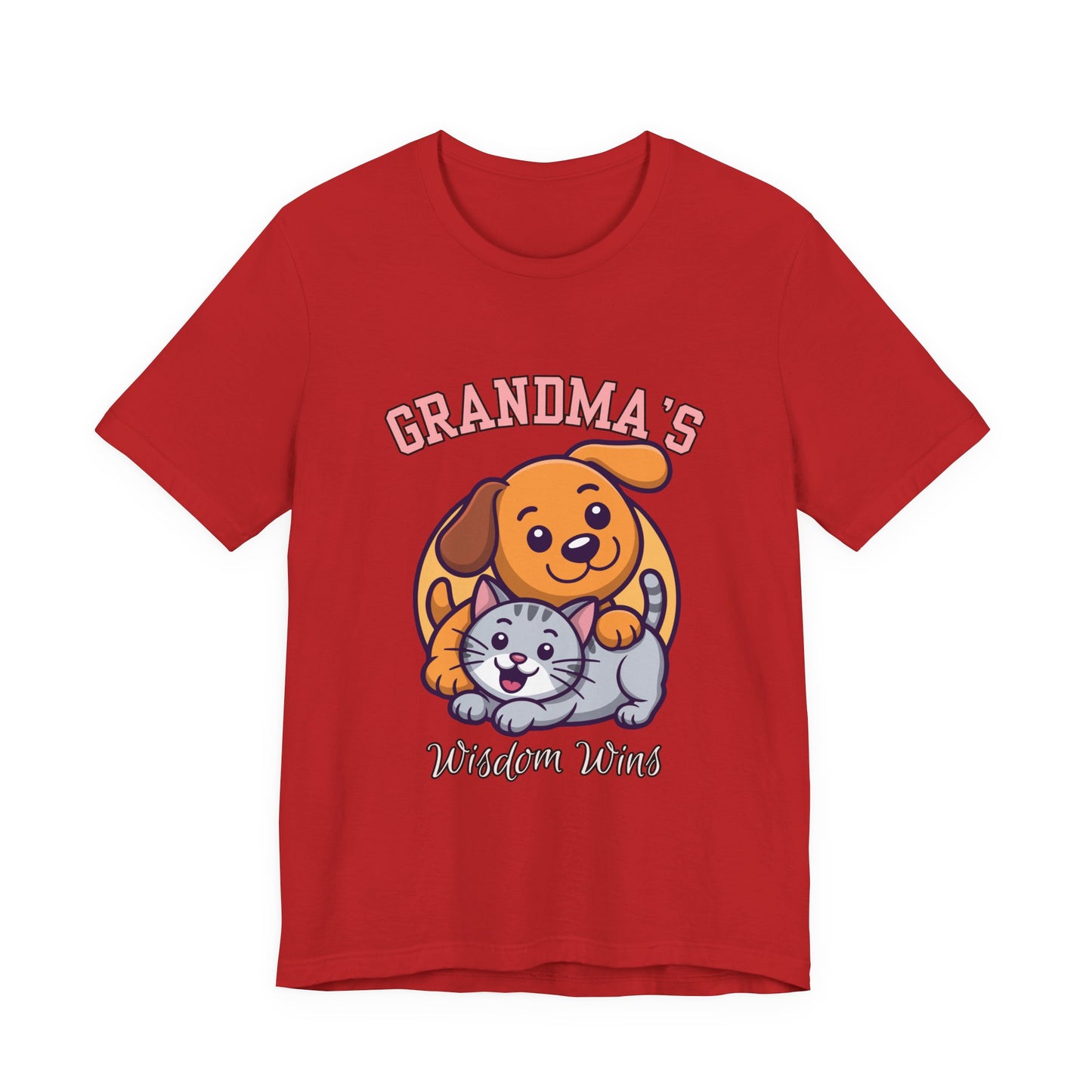 Grandma's Pet Love Tee - Cute Cat and Dog Design, Perfect Gift for Grandparents, Animal Lovers, Birthday, Family Gatherings, Casual Wear
