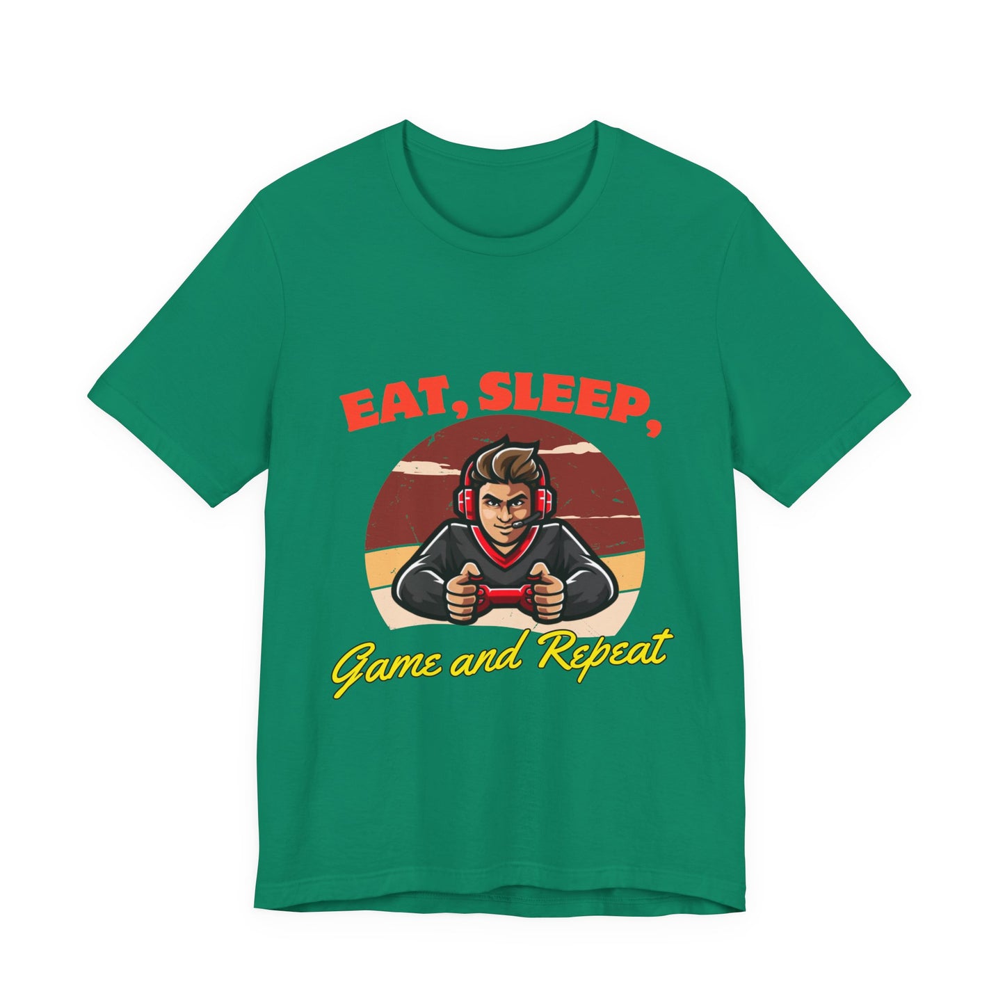 Gamer Lifestyle Tee - Eat, Sleep, Game & Repeat, Perfect for Gamers, Birthday Gift, Casual Wear, Gamer Apparel, Gaming Merchandise