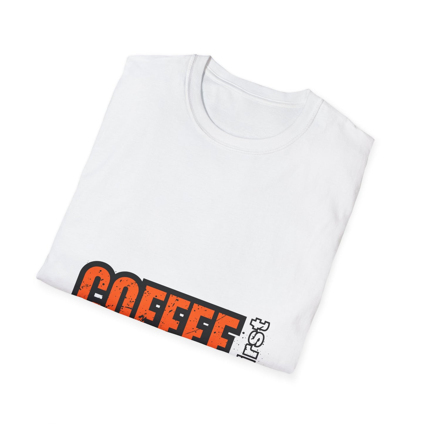 Coffee First Circuits Panel Second Unisex Softstyle T-Shirt | Electrician Shirt | Electrician T-Shirt | Electrician Gift