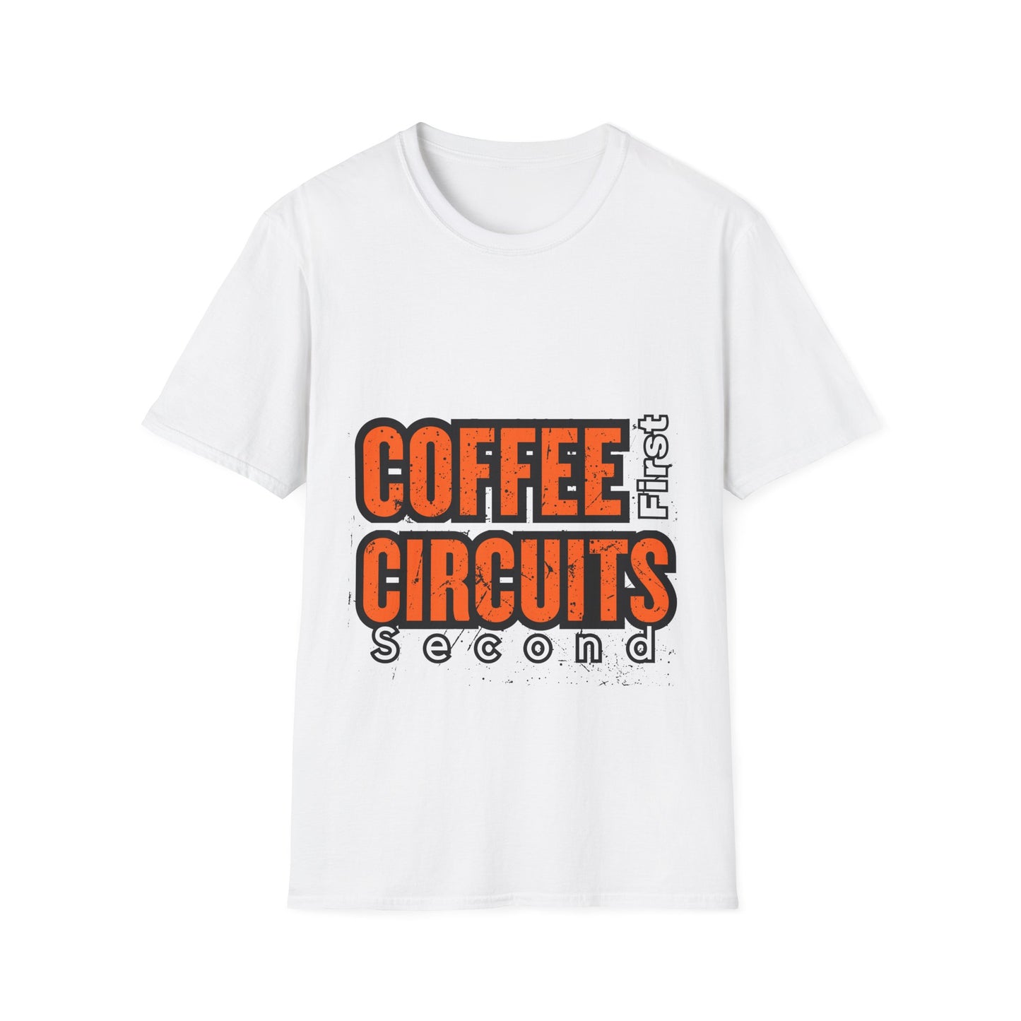 Coffee First, Circuits Second Electronic Unisex T-Shirt | Tech Lover Gift | Funny Coffee Tee | Programmer Apparel | Electrician T-shirt