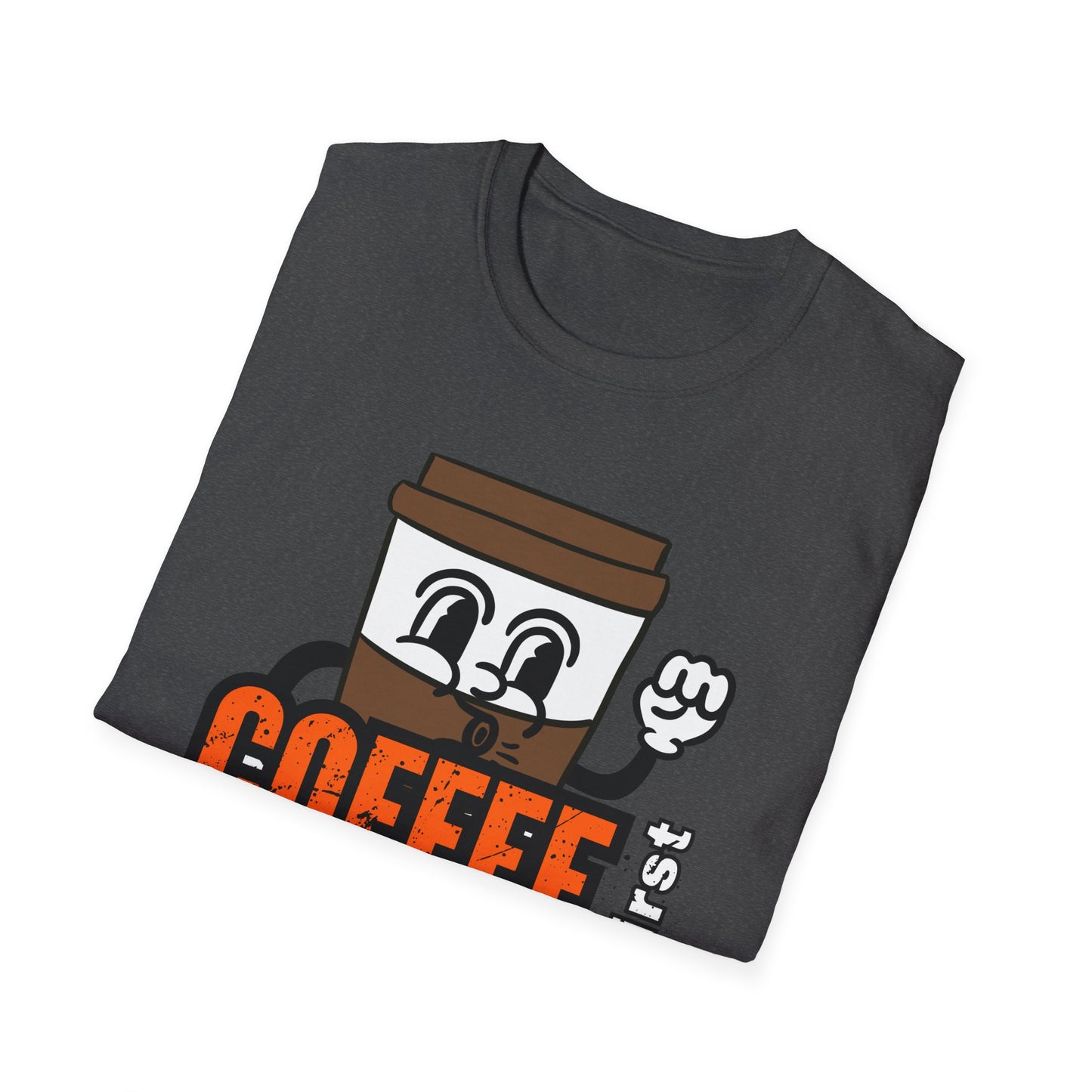 Coffee First Circuits Second Cartoon Unisex T-Shirt, Funny Coffee Tee, Gift for Engineers, Electrician T-shirt