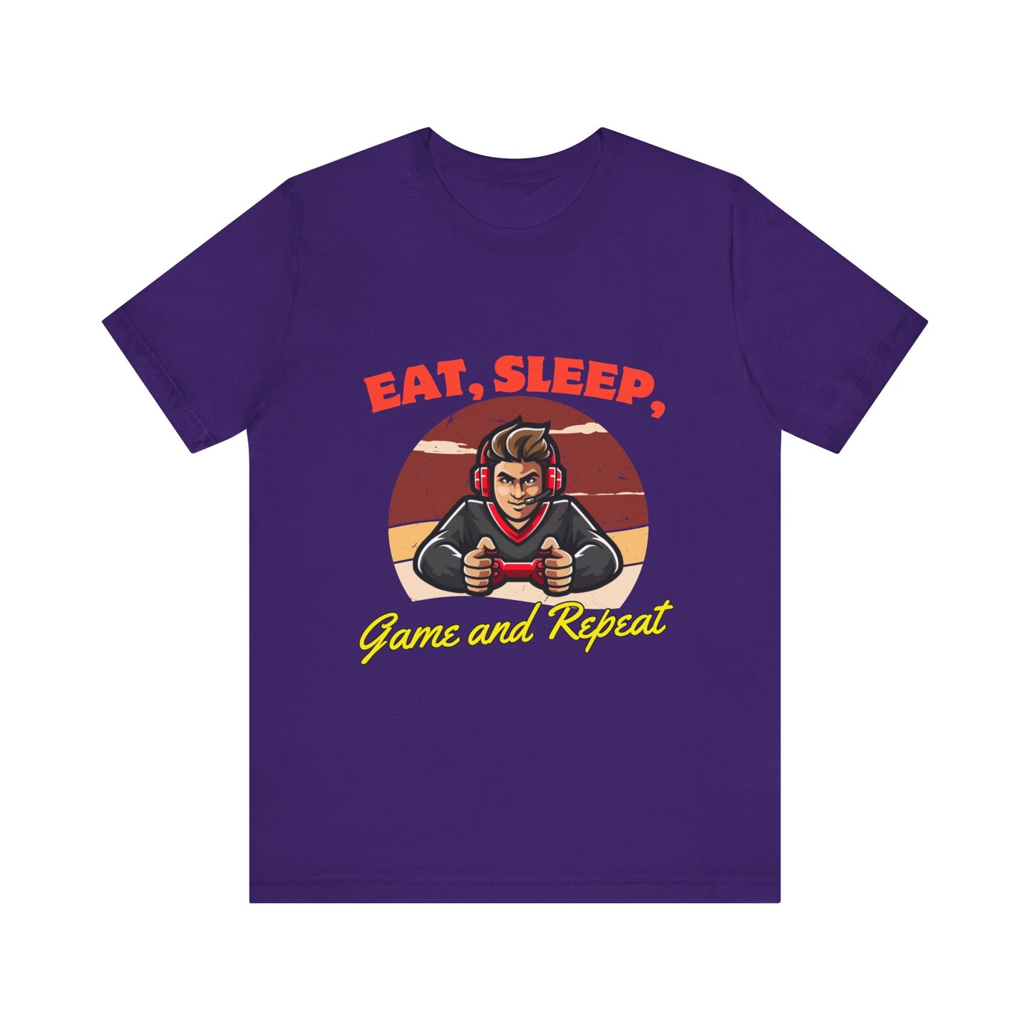 Gamer Lifestyle Tee - Eat, Sleep, Game & Repeat, Perfect for Gamers, Birthday Gift, Casual Wear, Gamer Apparel, Gaming Merchandise