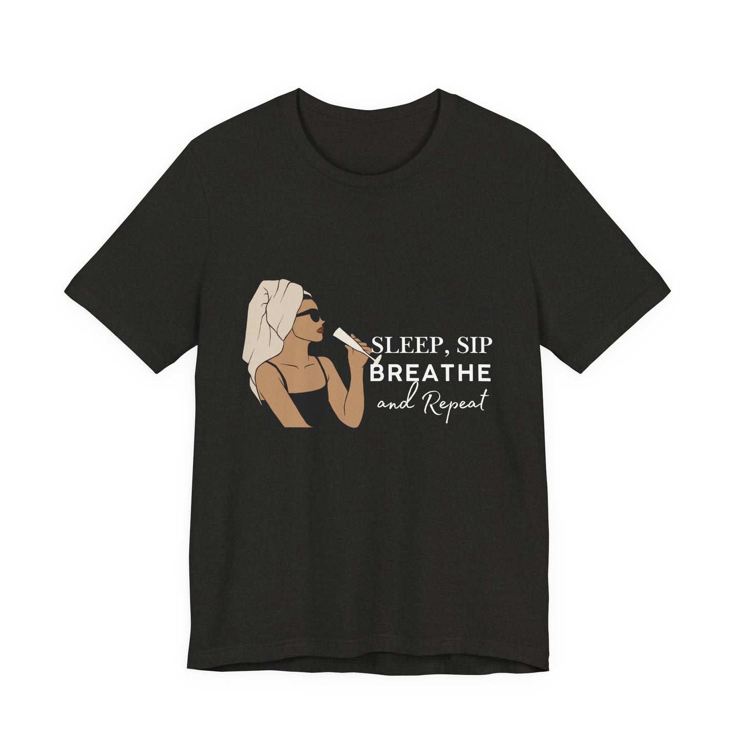 Girl's Sleep & Sip Tee, Relaxation Shirt, Fashionable Weekend Top, Gift for Her, Cozy Lounge Tee, Inspirational Daily Wear
