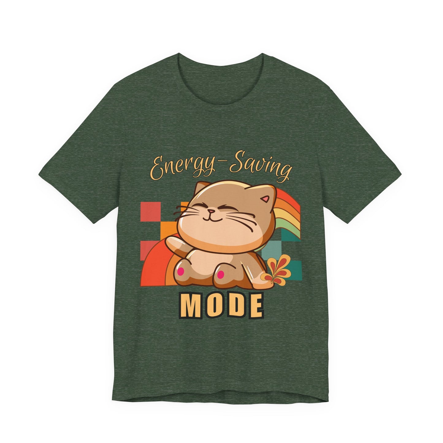 Energy Saving Mode, Snuggly Cat Mode Tee - Cute T-Shirt for Cat Lovers, Cozy Gift for Birthdays, Pet Lovers, Fun Fashion, Everyday Wear