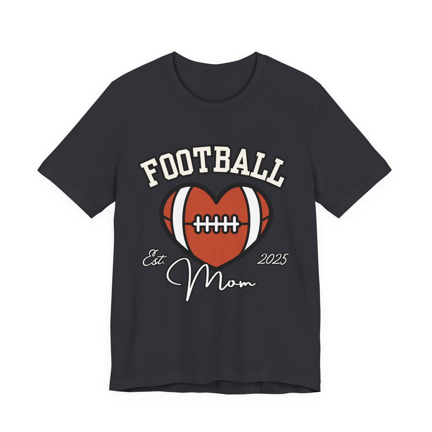 Football Heart Mom Tee, Gift for Sports Moms, Unisex Football Shirt, Casual Daywear, Game Day Outfit, Football Fan Gift
