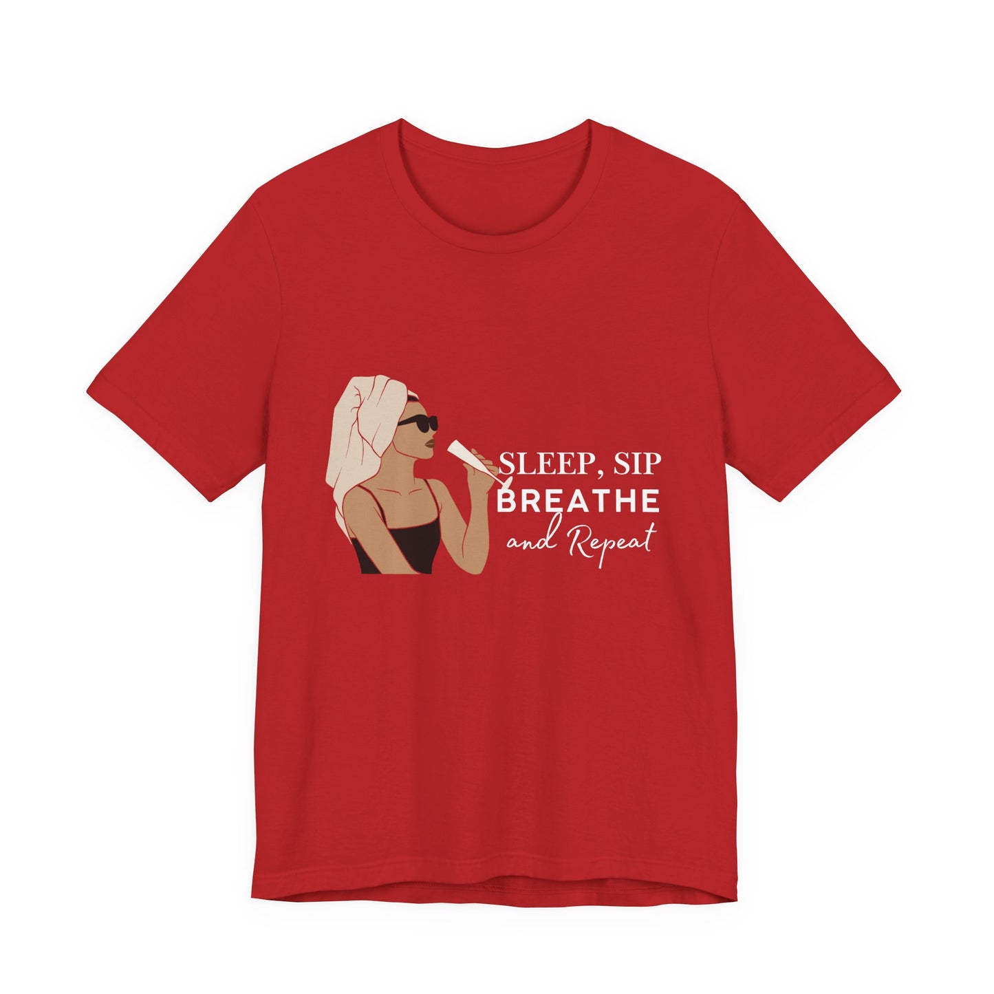 Girl's Sleep & Sip Tee, Relaxation Shirt, Fashionable Weekend Top, Gift for Her, Cozy Lounge Tee, Inspirational Daily Wear