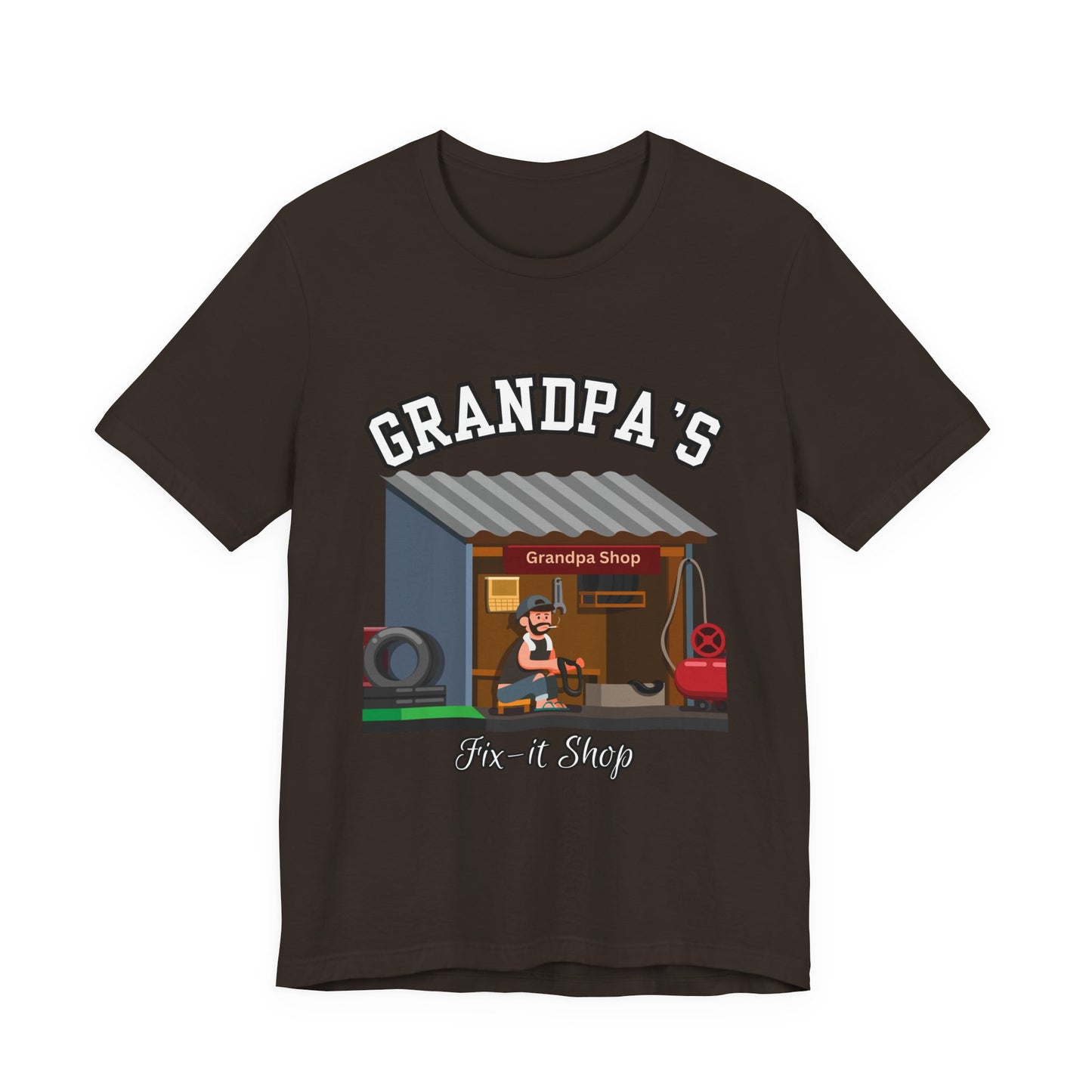 Grandpa's Fix-It Shop T-Shirt, Unisex Tee, Gift for Grandfather, Father's Day Gift, Mechanic Shirt, Family Humor Shirt
