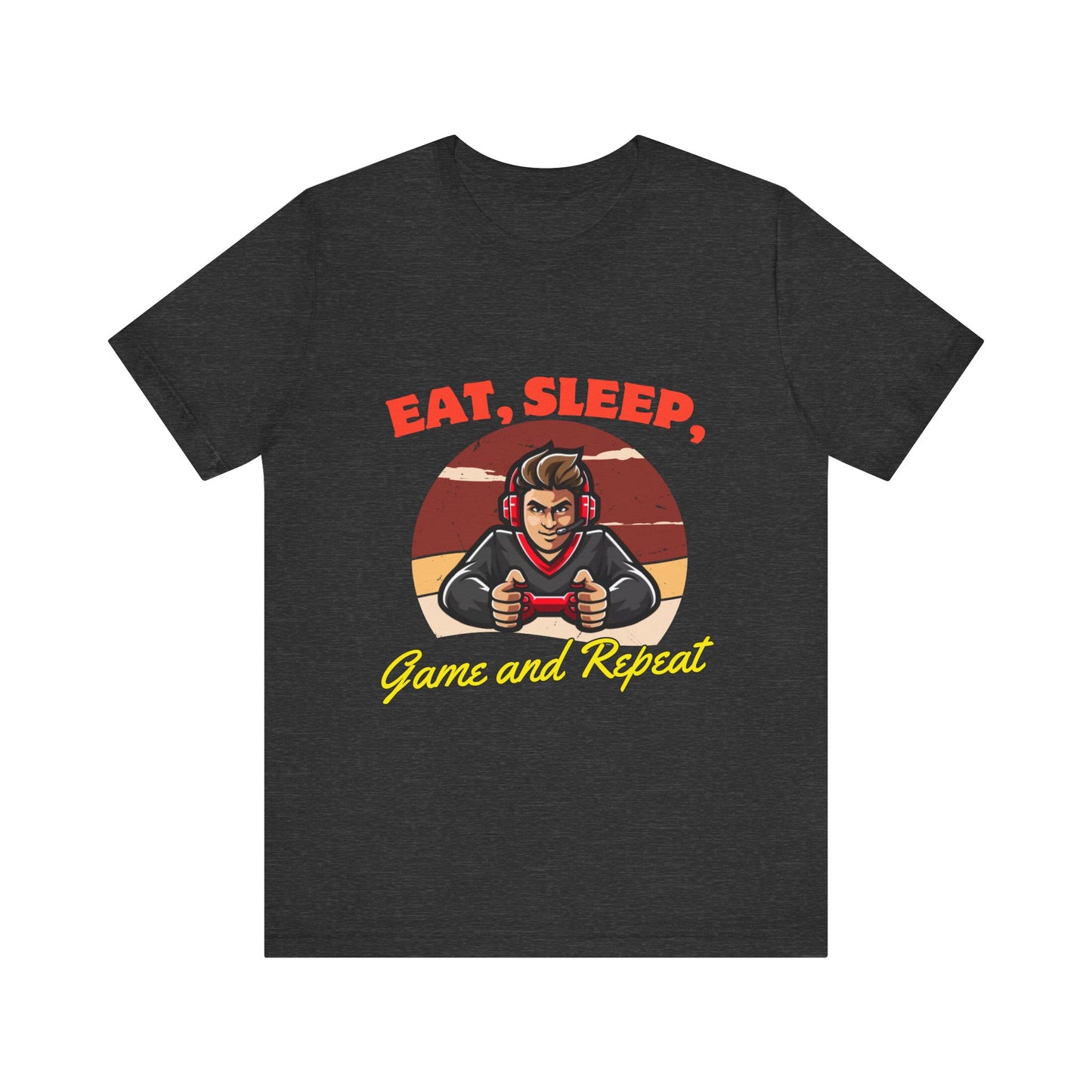 Gamer Lifestyle Tee - Eat, Sleep, Game & Repeat, Perfect for Gamers, Birthday Gift, Casual Wear, Gamer Apparel, Gaming Merchandise