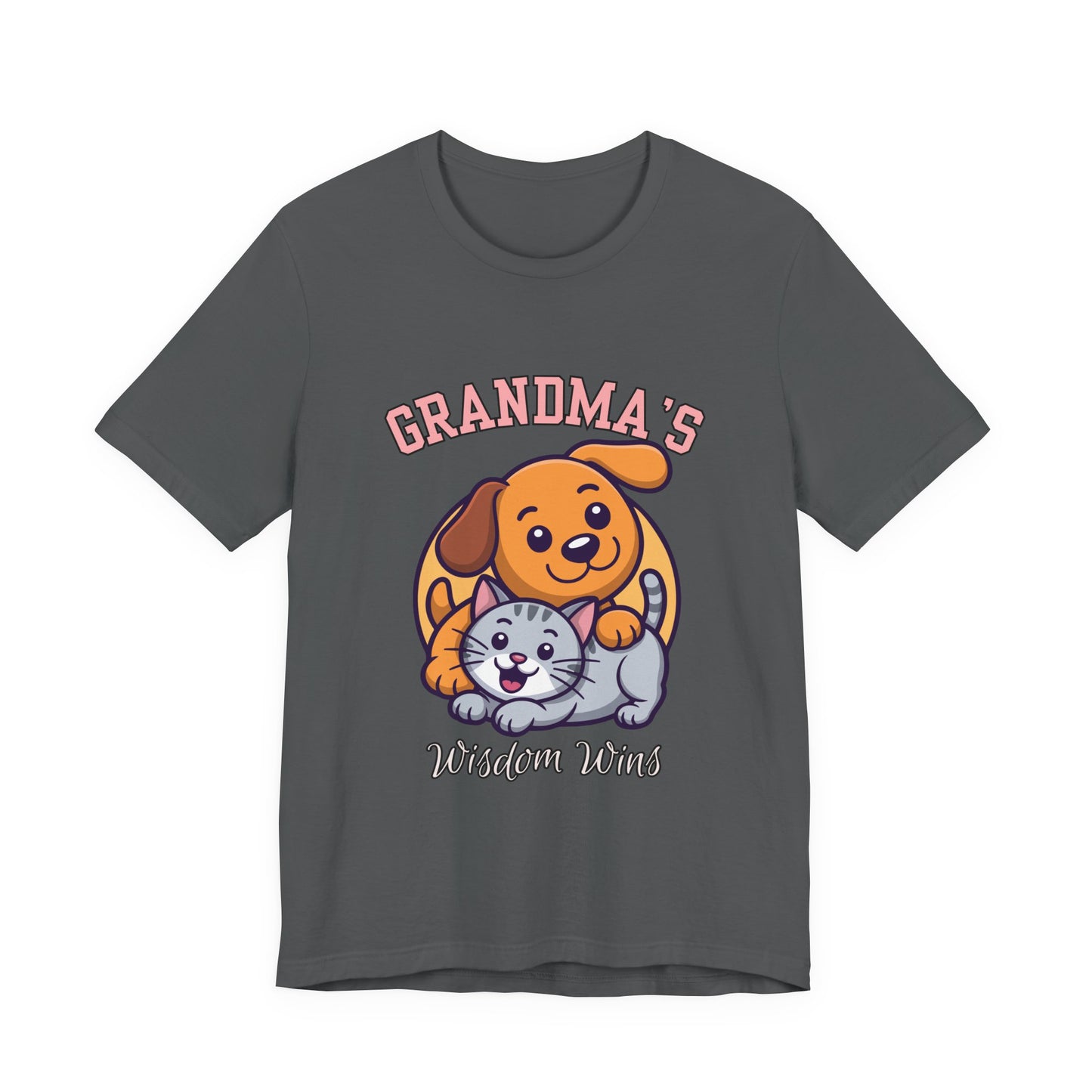 Grandma's Pet Love Tee - Cute Cat and Dog Design, Perfect Gift for Grandparents, Animal Lovers, Birthday, Family Gatherings, Casual Wear