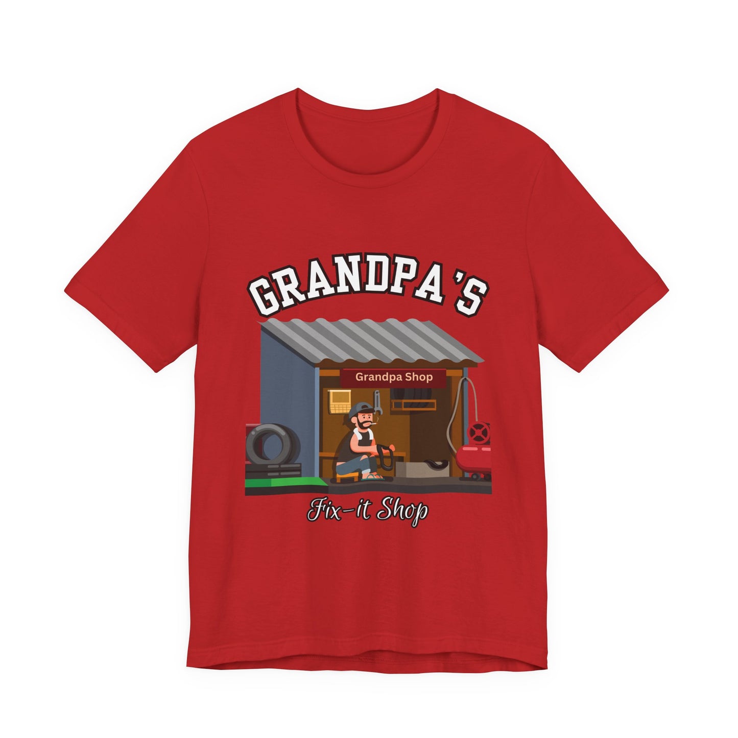 Grandpa's Fix-It Shop T-Shirt, Unisex Tee, Gift for Grandfather, Father's Day Gift, Mechanic Shirt, Family Humor Shirt
