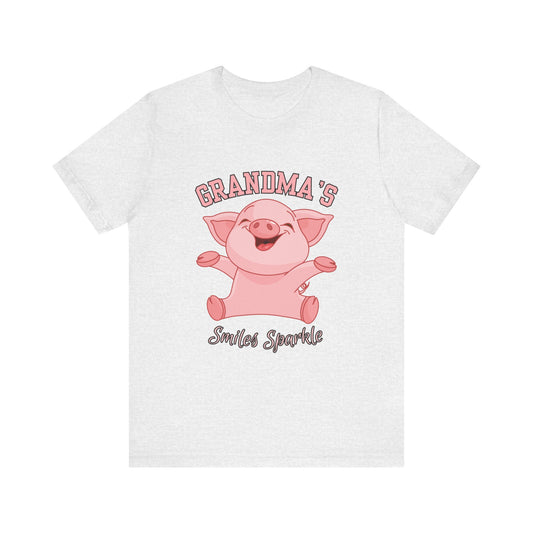 Grandma's Smiles Short Sleeve Tee, Cute Gift for Grandma, Family Gathering Shirt, Birthday Gift, Casual Wear, Fun Tee