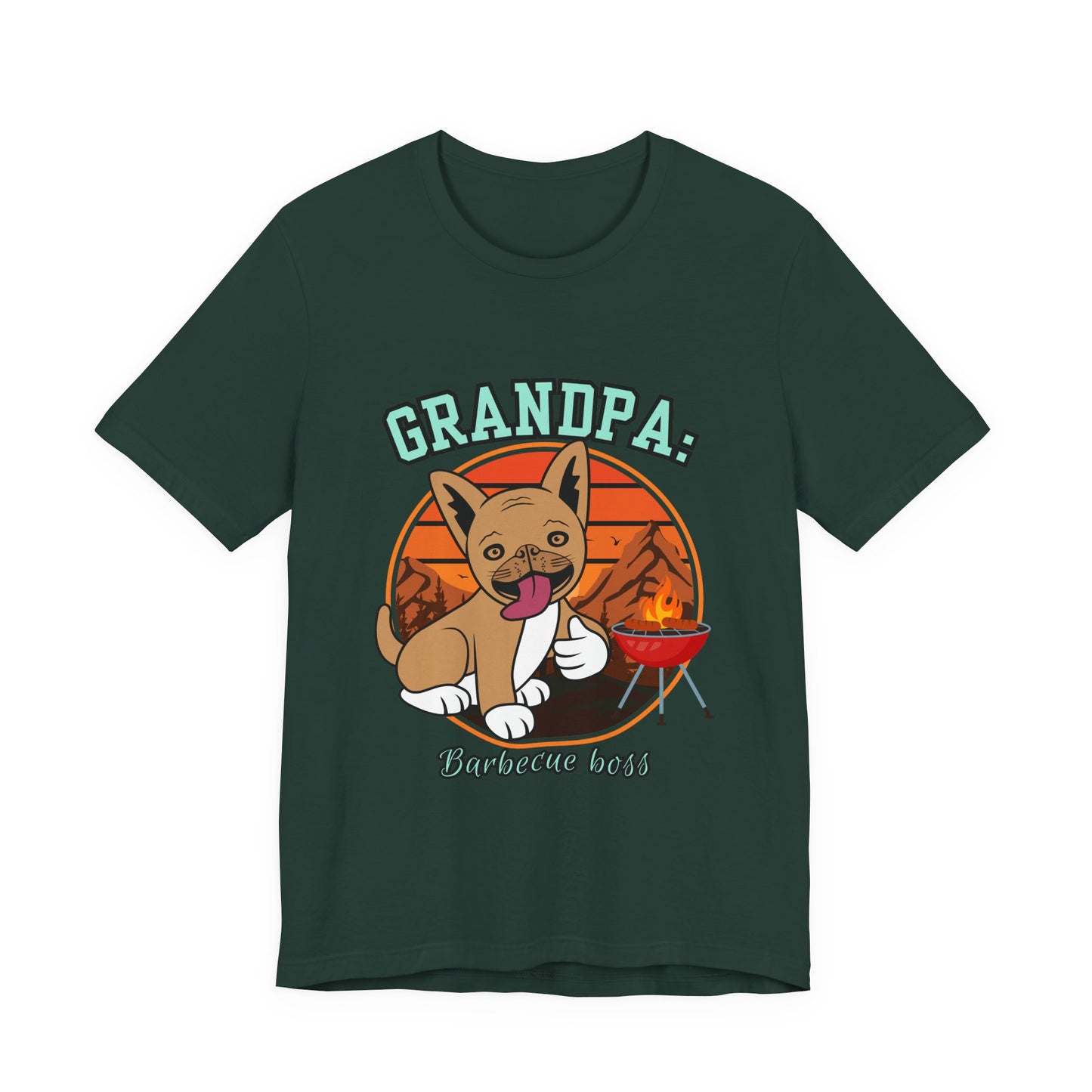 Funny Grandpa Barbecue Tee, Unisex Short Sleeve T-Shirt for Grill Masters, Gift for Father's Day, Dog Lovers, BBQ Parties, Casual Wear