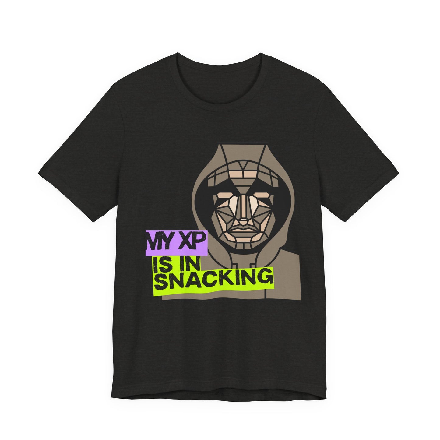 Snack Gaming Short Sleeve Tee, Funny Gamer T-Shirt, Gift for Gamers, Casual Wear, Snack Lover Tee, Unique Graphic Tee