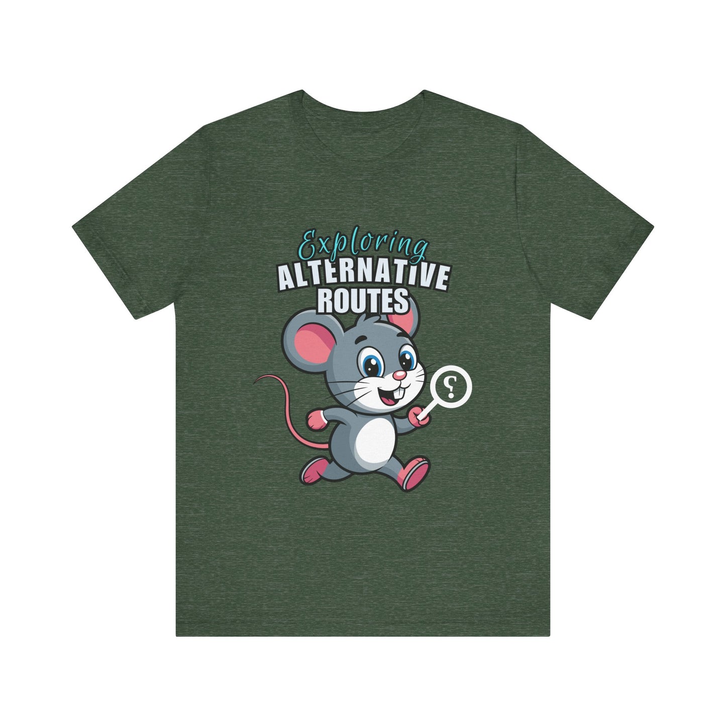 Exploring Alternative Routes Tee, Fun Mouse Graphic T-Shirt, Unisex Casual Shirt, Gift for Animal Lovers, Kids & Adults