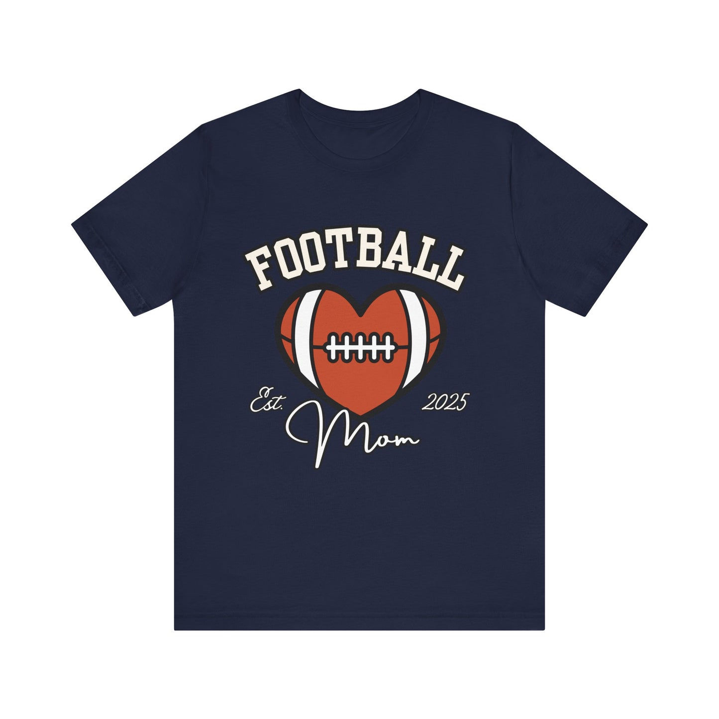 Football Heart Mom Tee, Gift for Sports Moms, Unisex Football Shirt, Casual Daywear, Game Day Outfit, Football Fan Gift