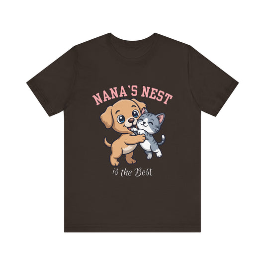 Nana's Nest Pets Unisex Tee, Cute Pet Lover T-Shirt, Gift for Dog and Cat Lovers, Family Reunion Shirt, Birthday Gift Idea