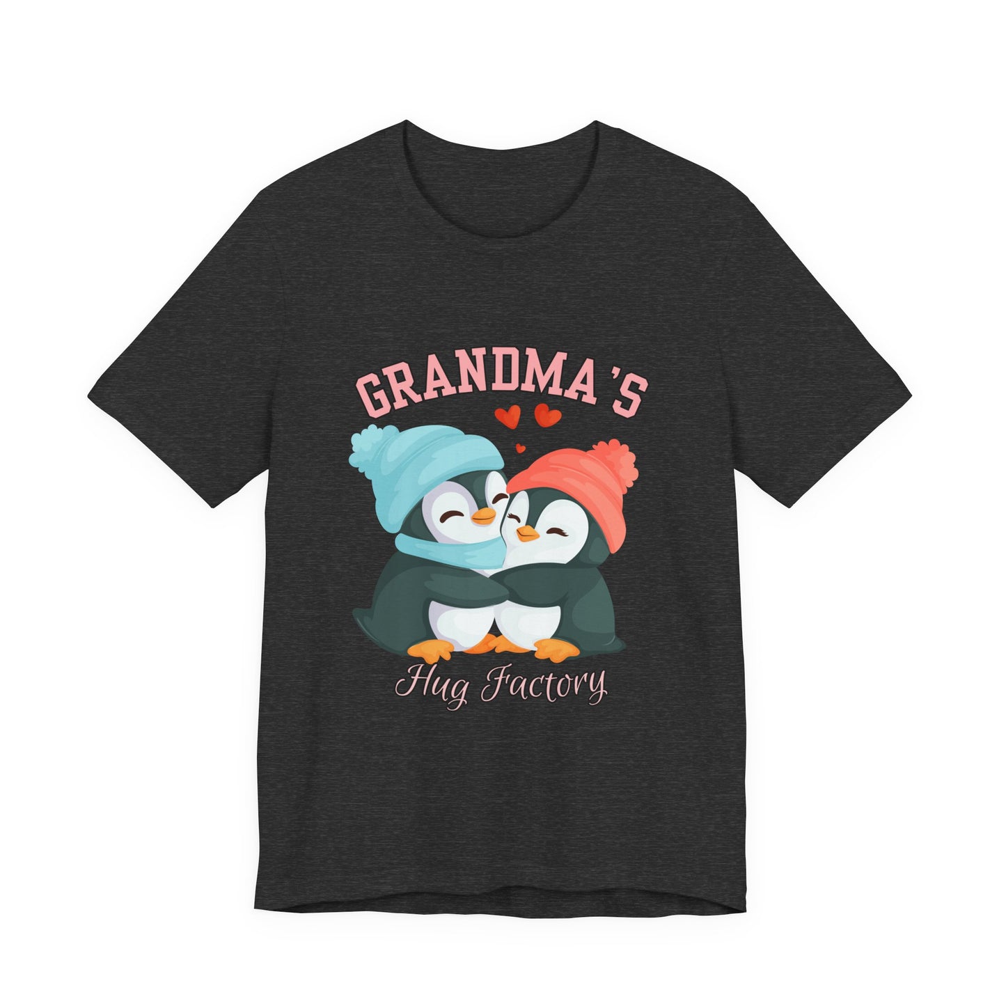 Grandma's Hug Factory T-Shirt, Cute Penguin Tee, Gift for Grandma, Family Reunion Shirt, Mother's Day Gift, Cozy Casual Wear