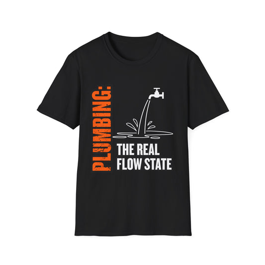 Plumbing Flow State Tee, Unisex Softstyle T-Shirt, Casual Workwear, Gift for Plumbers, Home Improvement Enthusiasts