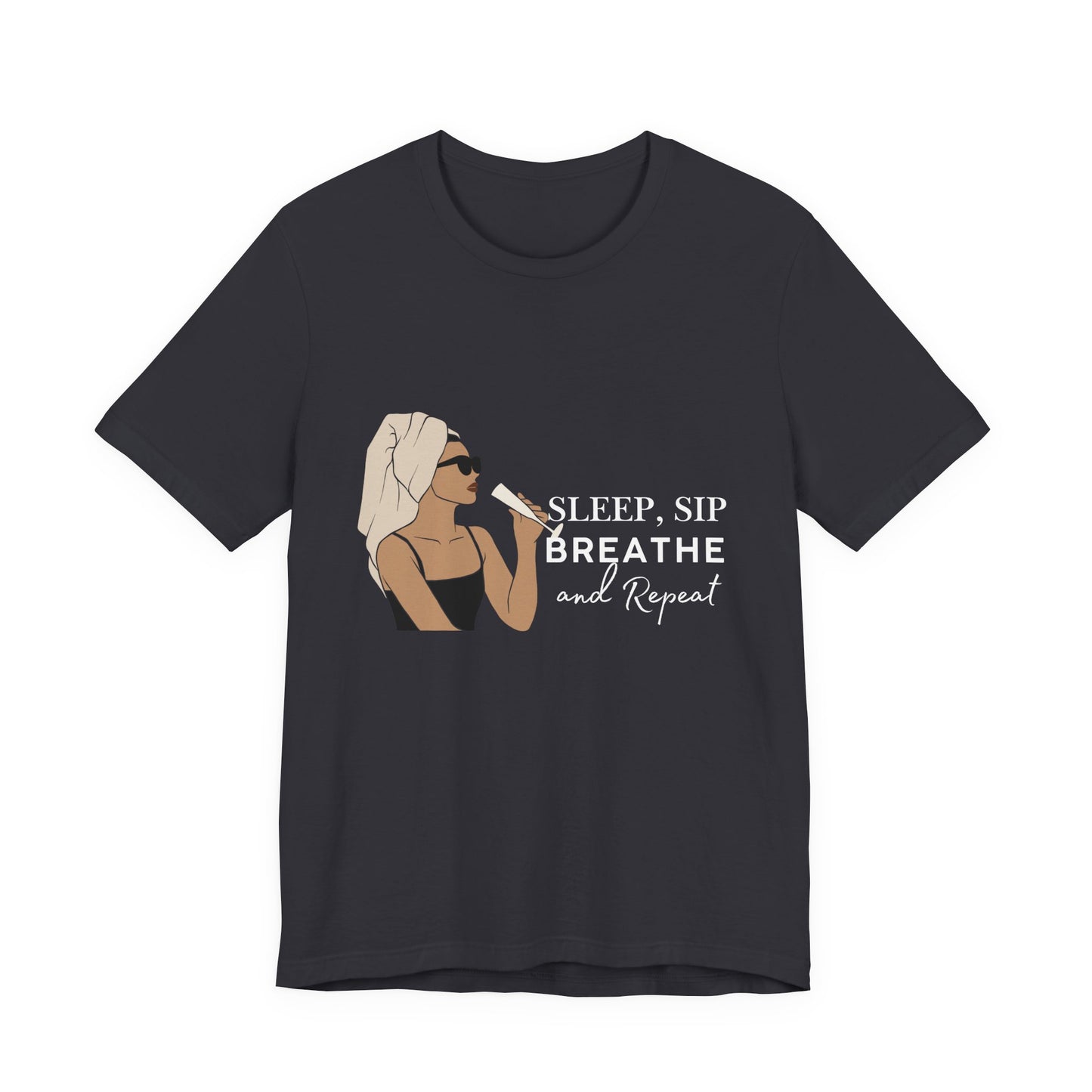 Girl's Sleep & Sip Tee, Relaxation Shirt, Fashionable Weekend Top, Gift for Her, Cozy Lounge Tee, Inspirational Daily Wear