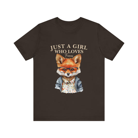 Cute Fox Graphic Tee for Animal Lovers, Fun Gift for Girls, Nature Lover Shirt, Animal Themed Apparel, Perfect for Casual Outings