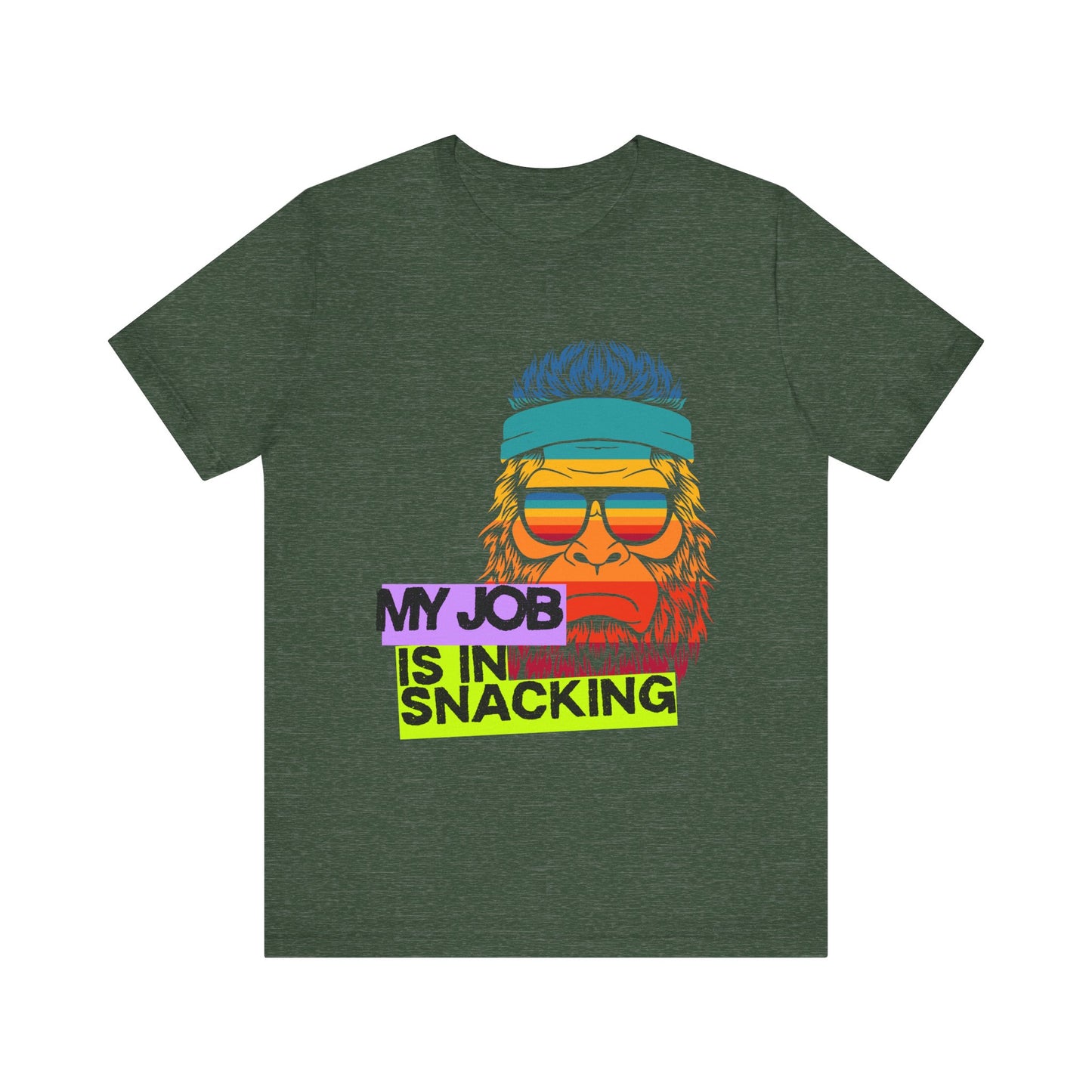 Funny Snack Lover Tee, Humorous Gift for Foodies, Unisex Graphic Shirt, Job in Snacking T-Shirt, Quirky Apparel for All Occasions, Gamer Tee