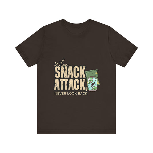 When Snack Attack Unisex Short Sleeve Tee, Funny Graphic Tee, Gift for Snacks Lovers, Casual Wear, Snack Enthusiast Shirt