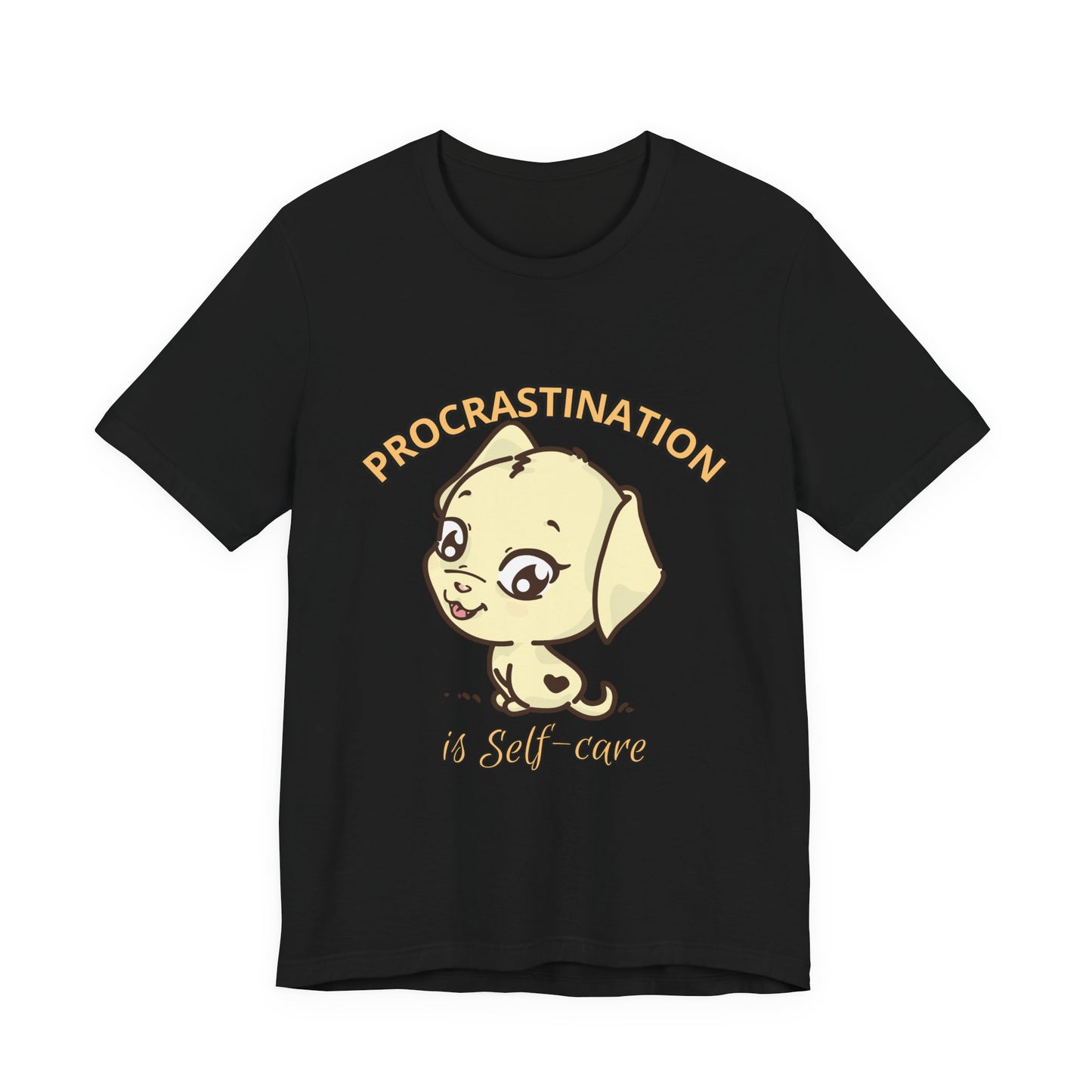 Procrastination is Self-Care Tee, Unisex Fashion T-Shirt, Cute Dog Graphic Tee, Relaxation Gift, Daily Comfort Top