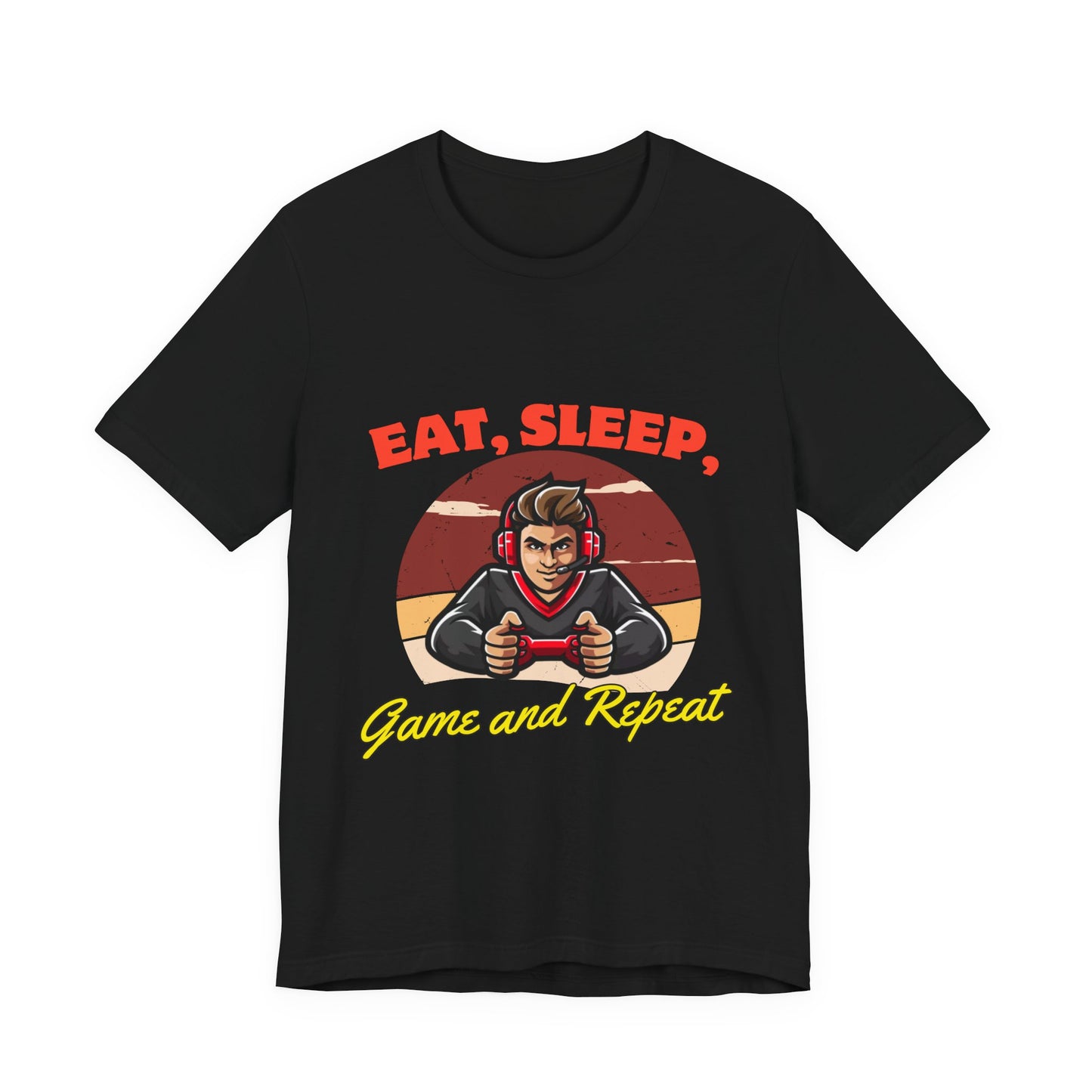 Gamer Lifestyle Tee - Eat, Sleep, Game & Repeat, Perfect for Gamers, Birthday Gift, Casual Wear, Gamer Apparel, Gaming Merchandise