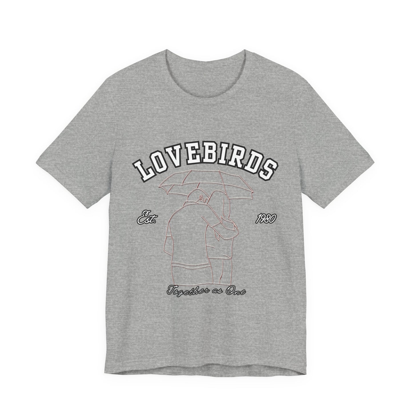Lovebirds Unisex T-Shirt, Romantic Tee for Couples, Anniversary Gift, Valentine's Day Apparel, Gift for Her/Him, Cute Casual Wear
